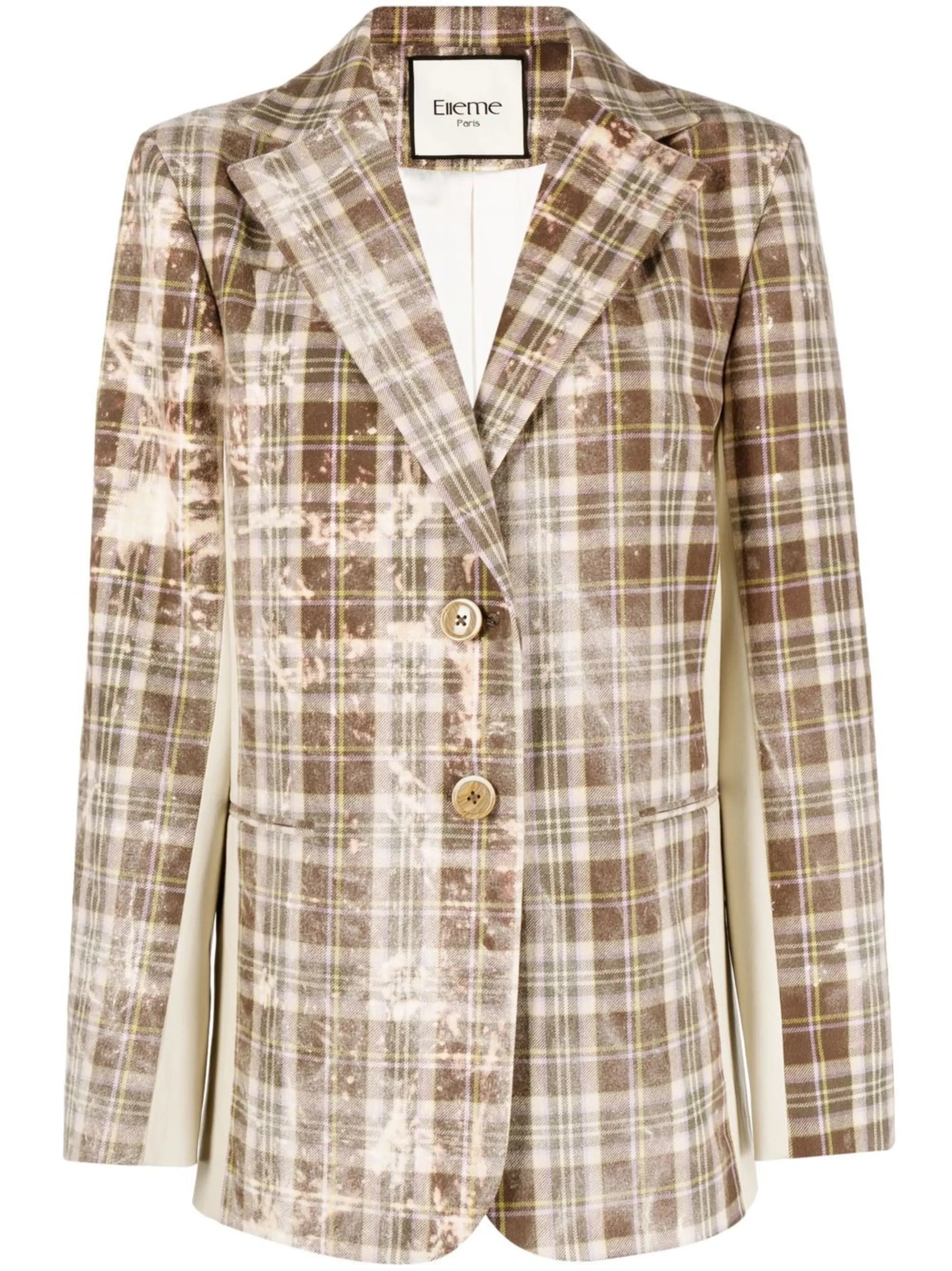 checked single-breasted blazer
