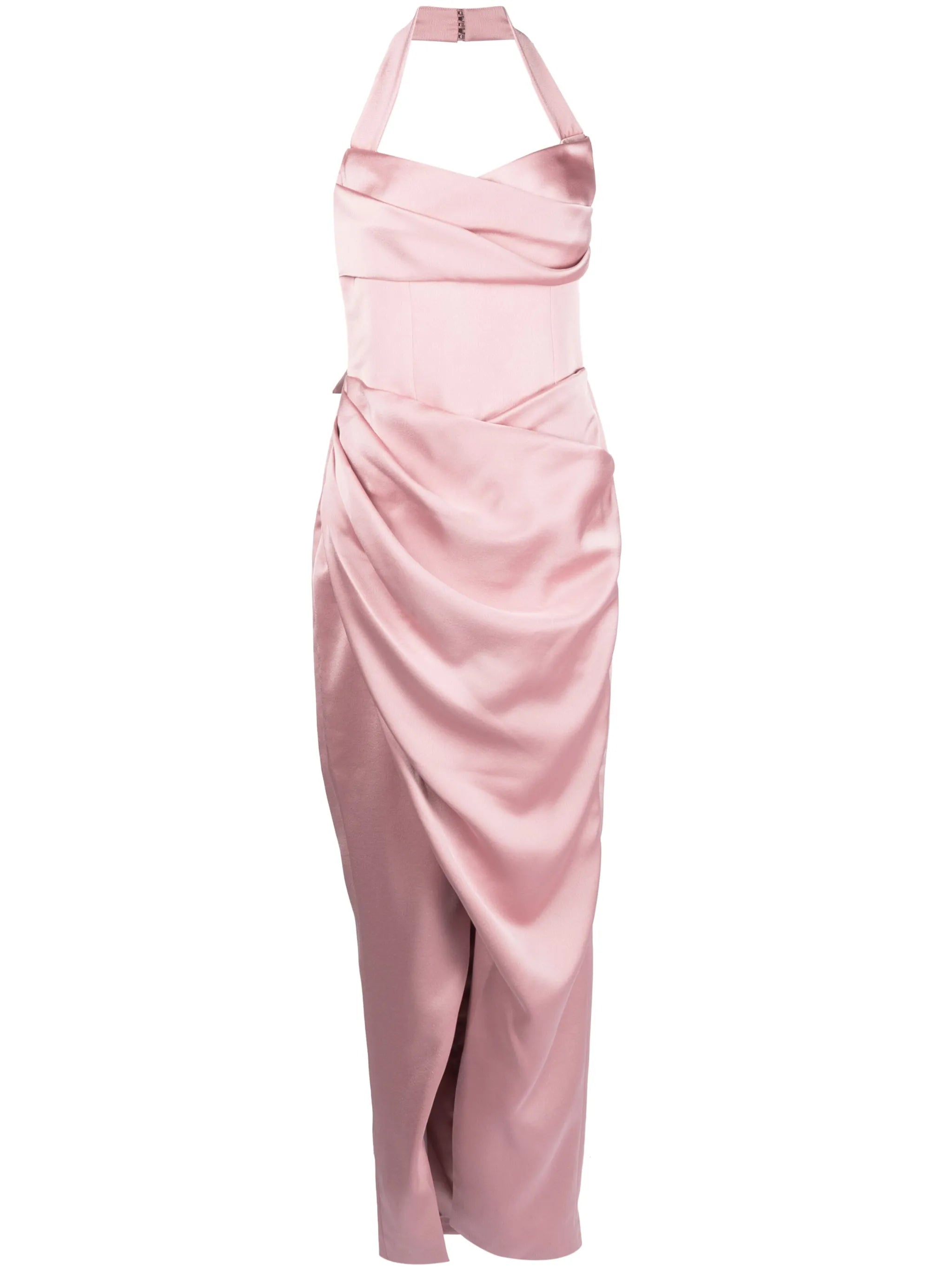draped-detail halterneck gown