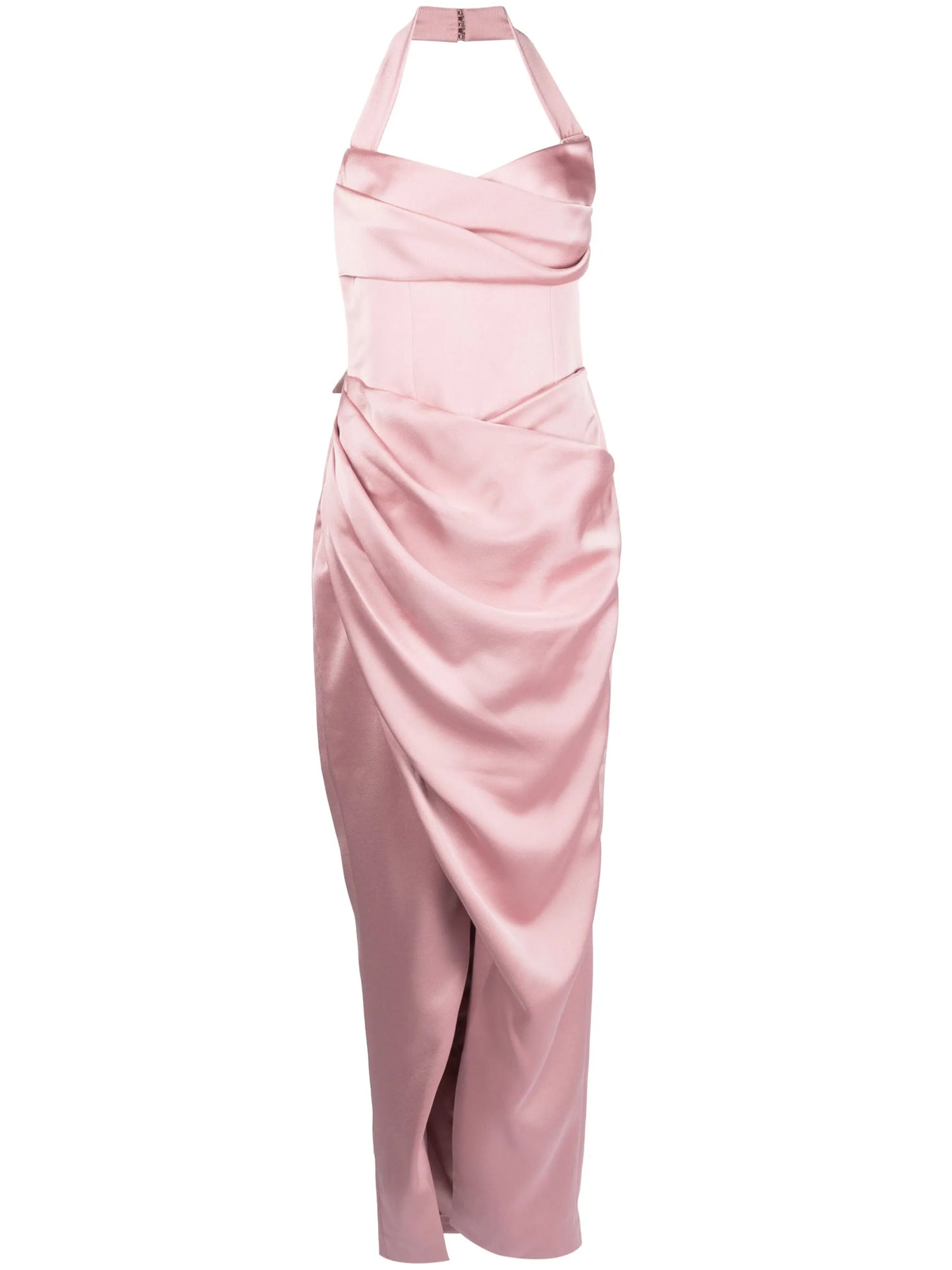 draped-detail halterneck gown
