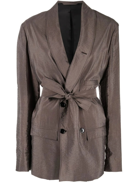 belted double-breasted jacket