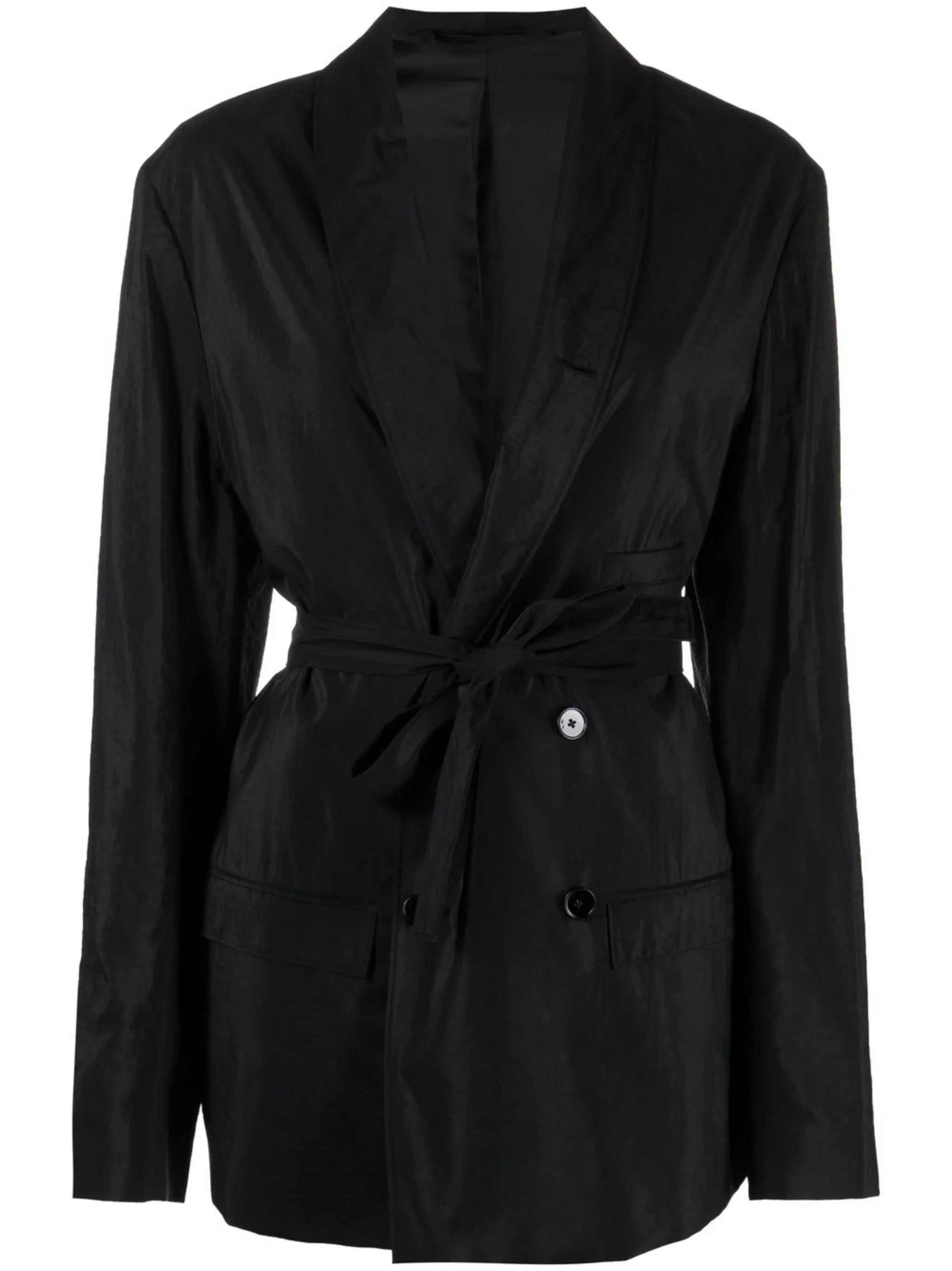 belted double-breasted jacket