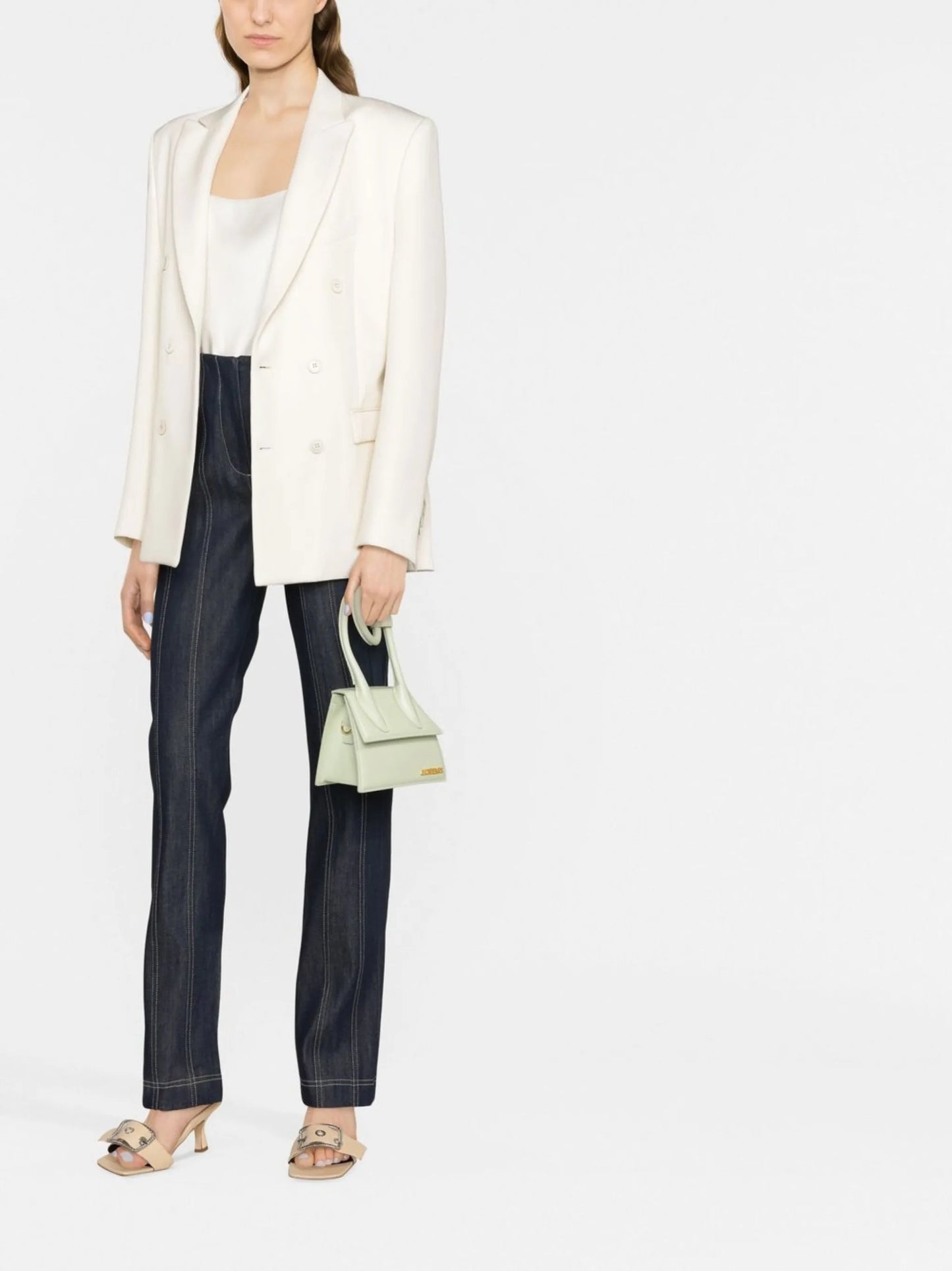 panelled straight-leg jeans