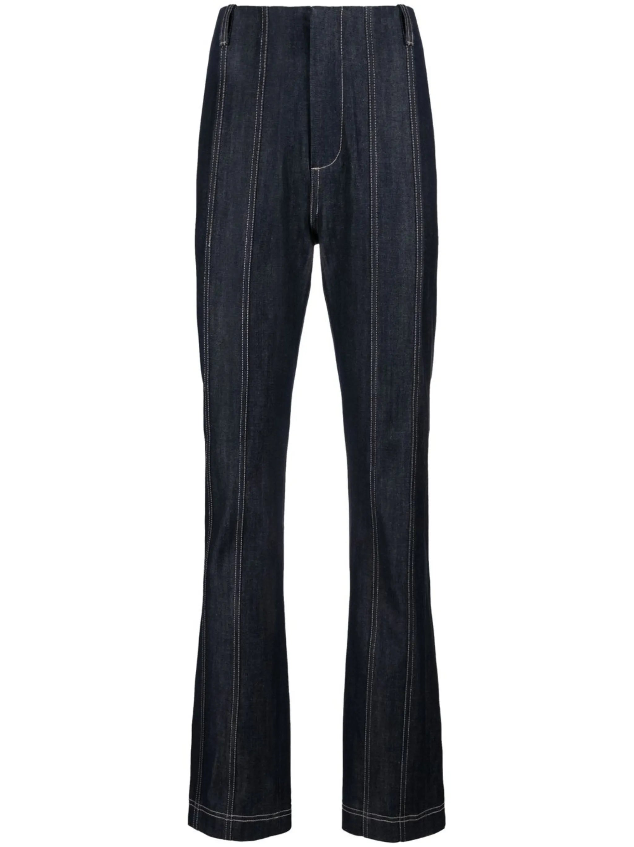 panelled straight-leg jeans