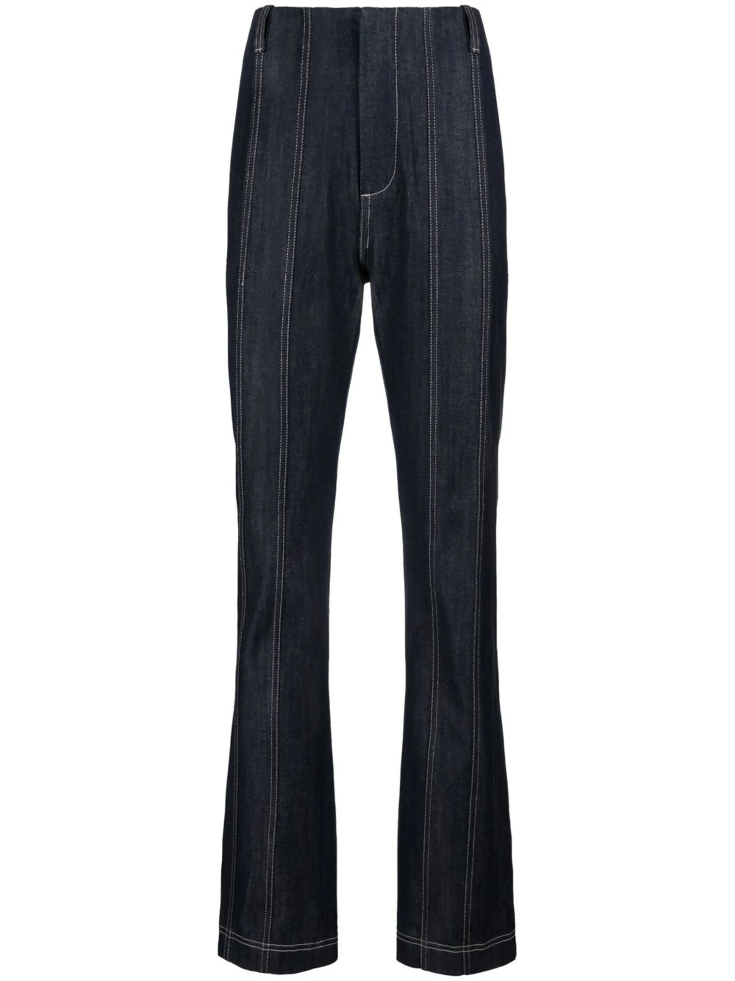 panelled straight-leg jeans