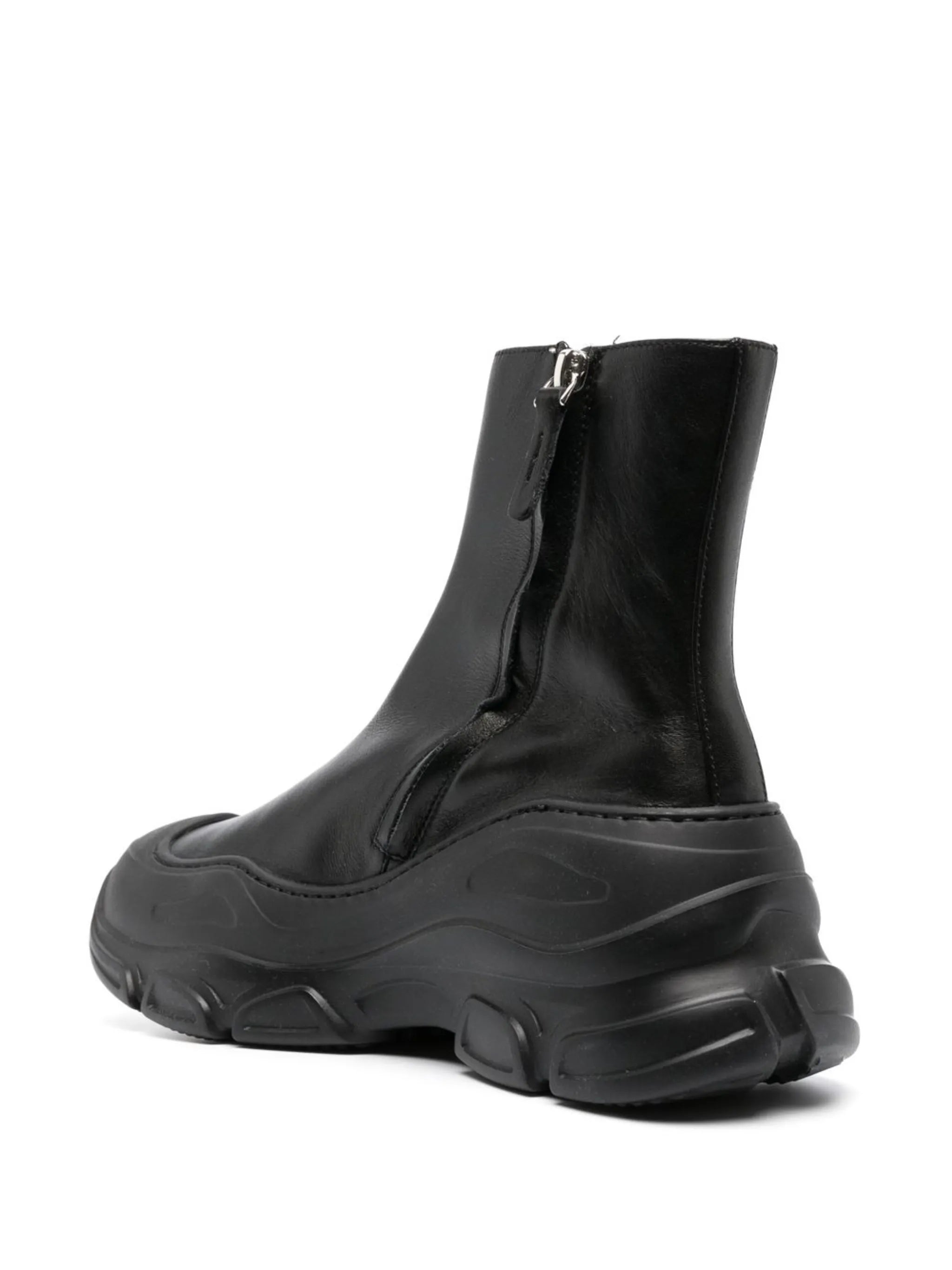zip-up leather ankle boots