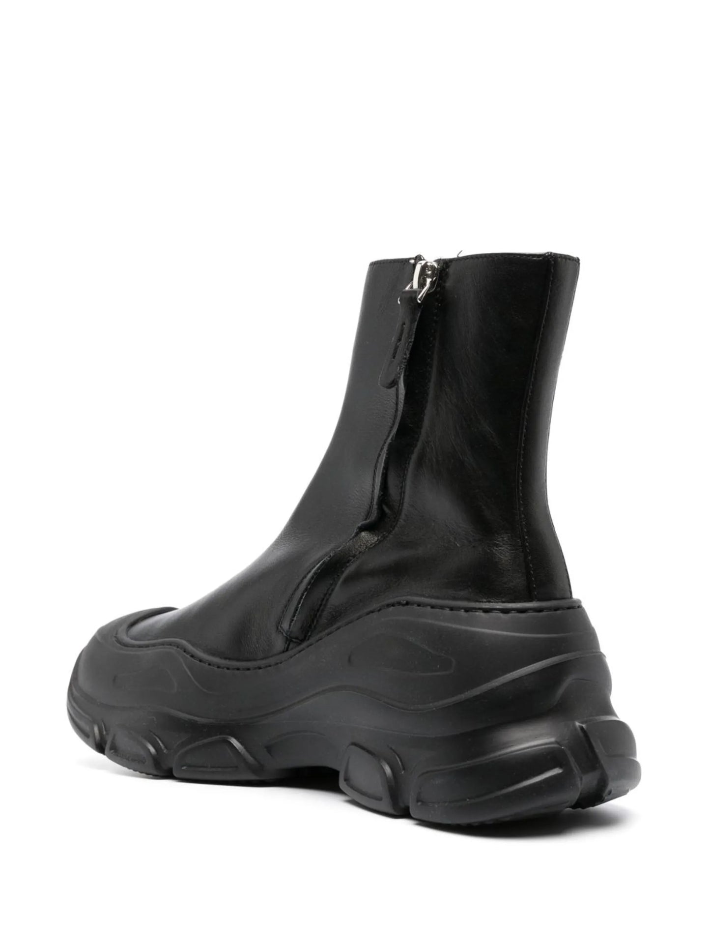 zip-up leather ankle boots
