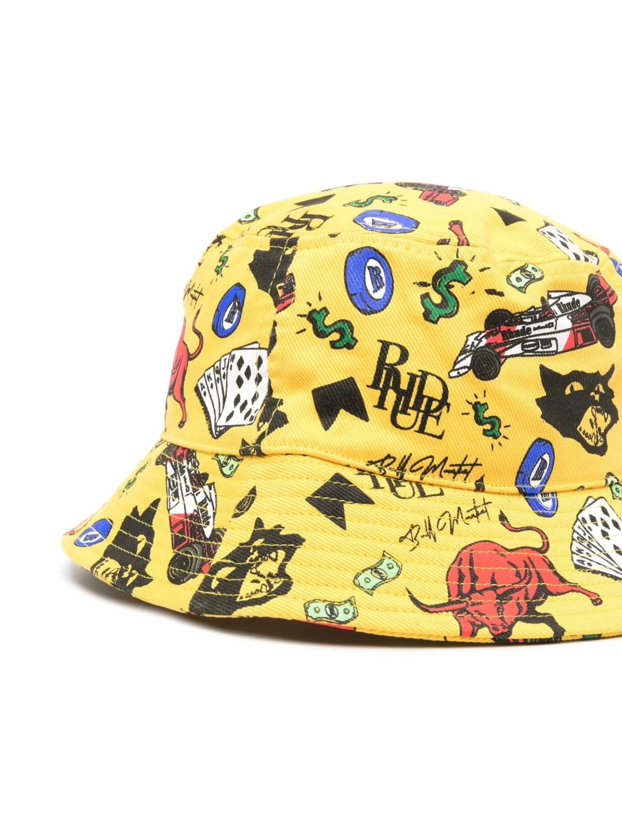 multicolor doodle bucket hat