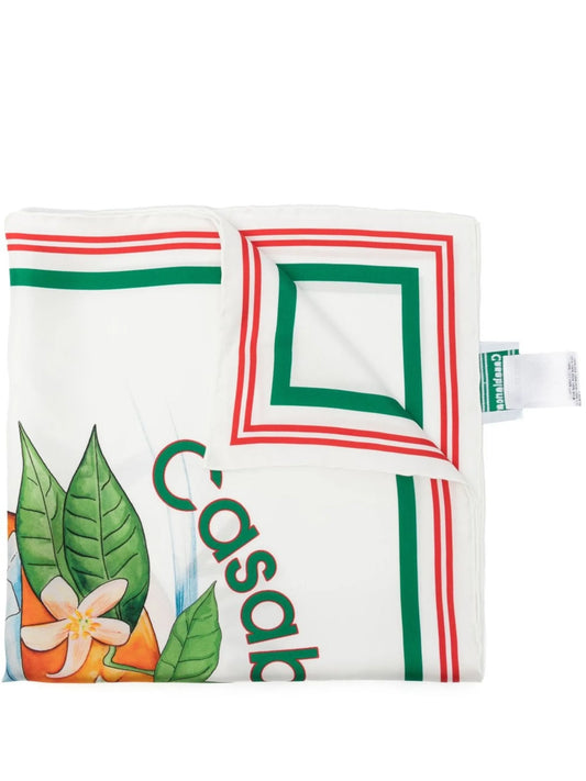 Airways-print silk scarf