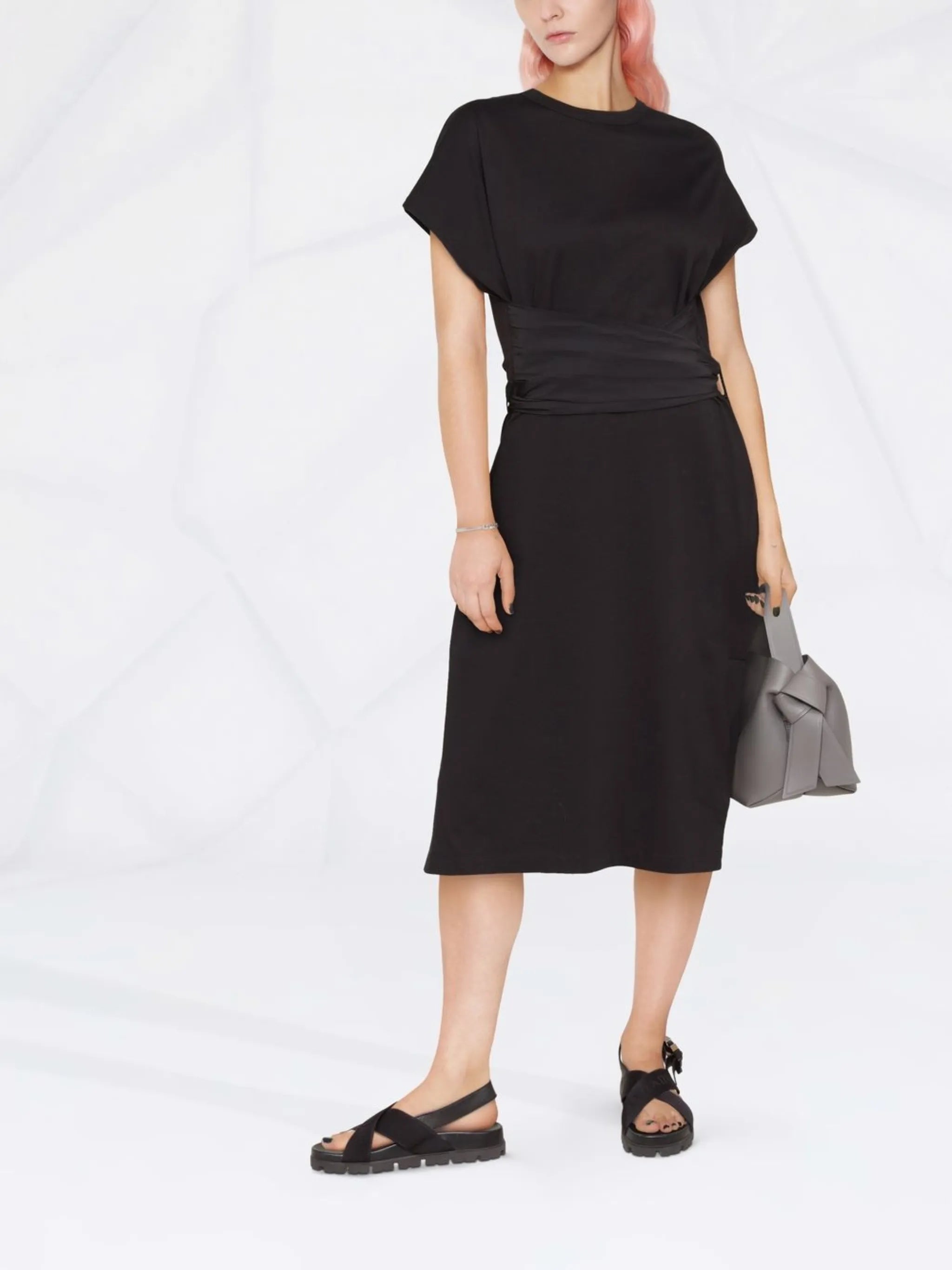 belted midi dress