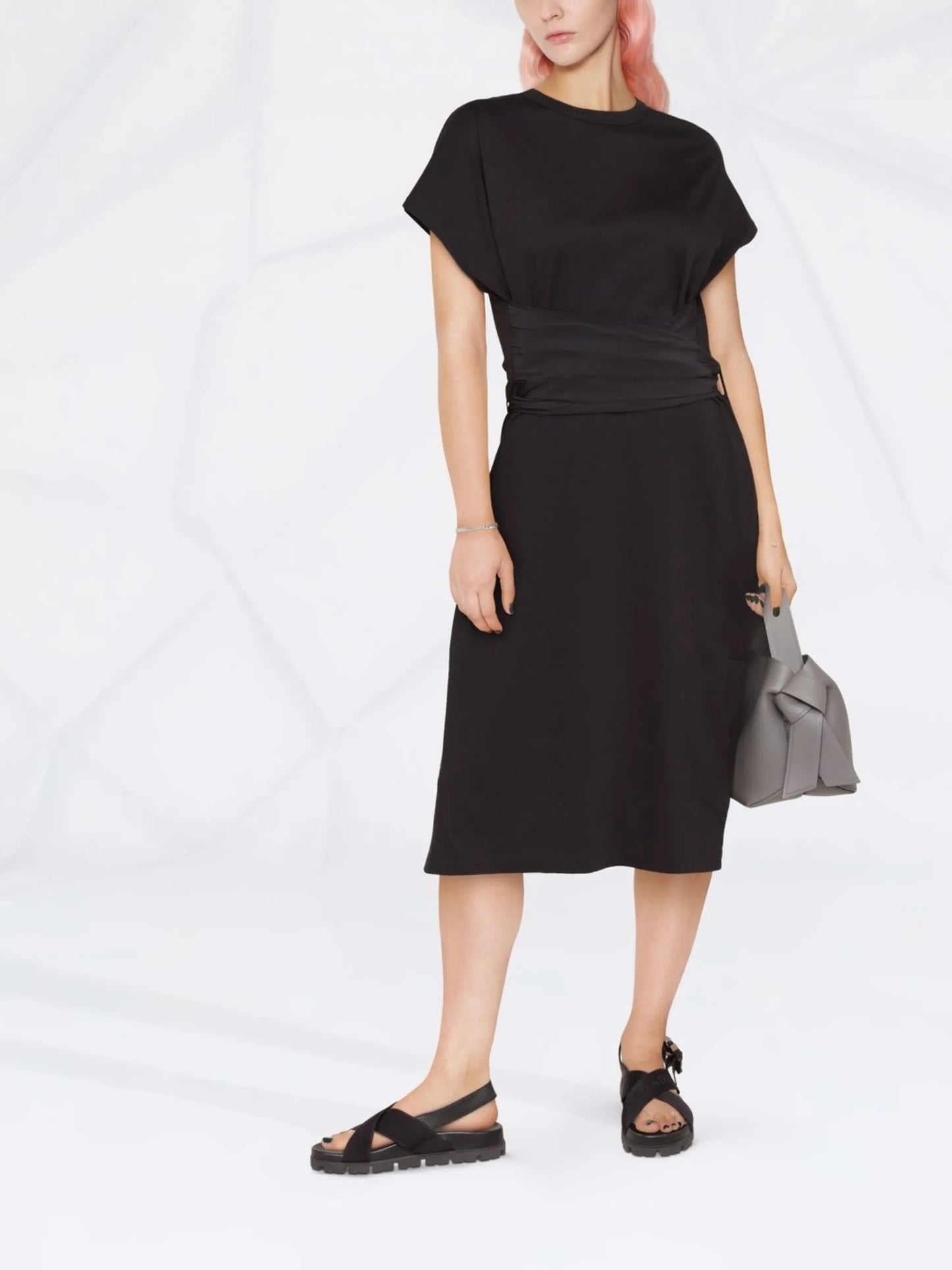 belted midi dress