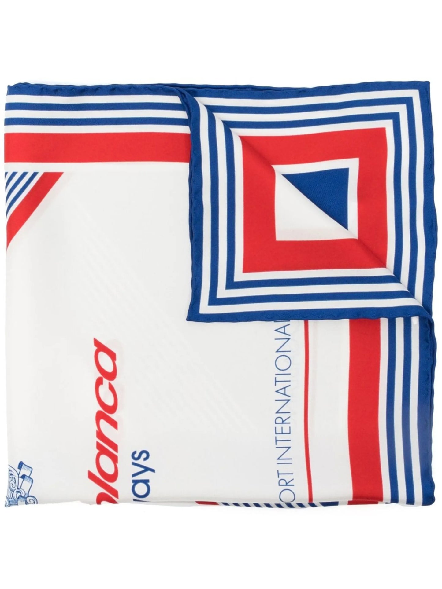 Airways-print silk scarf