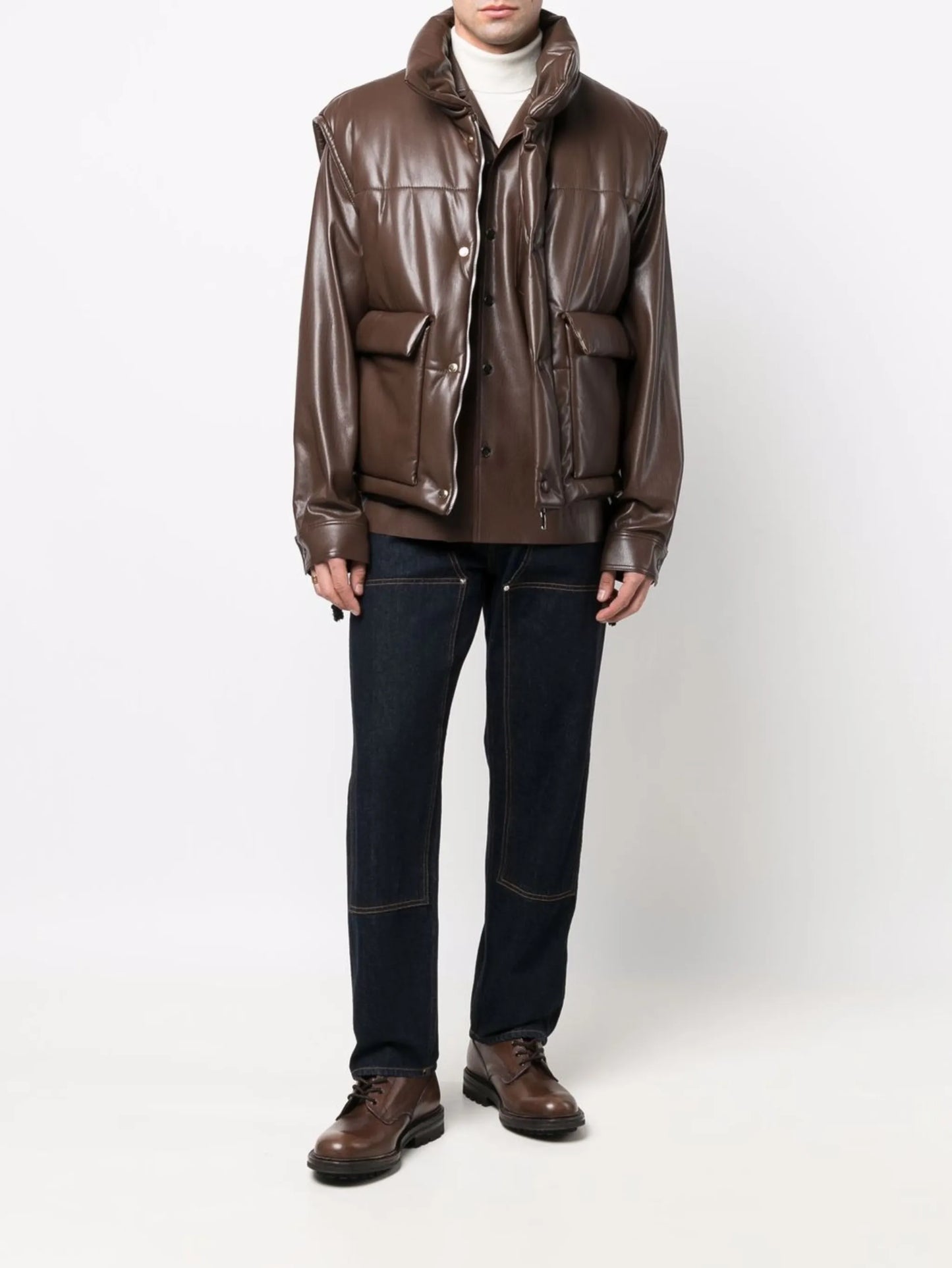 high-neck puffer vest