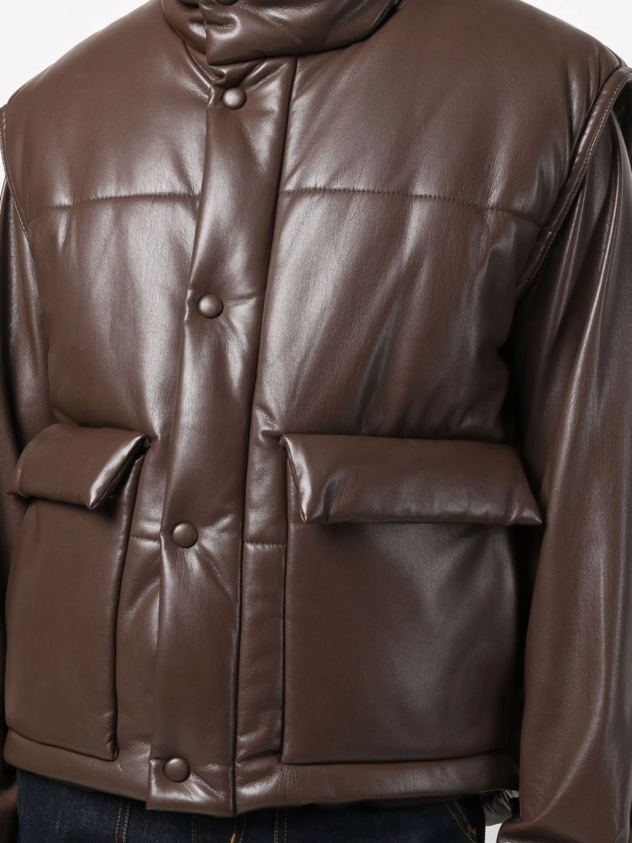 high-neck puffer vest