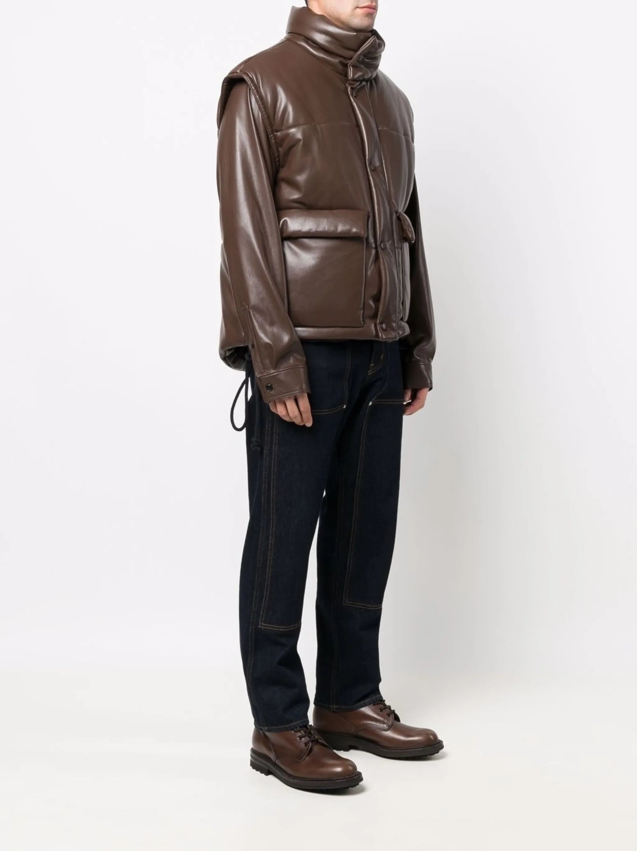 high-neck puffer vest