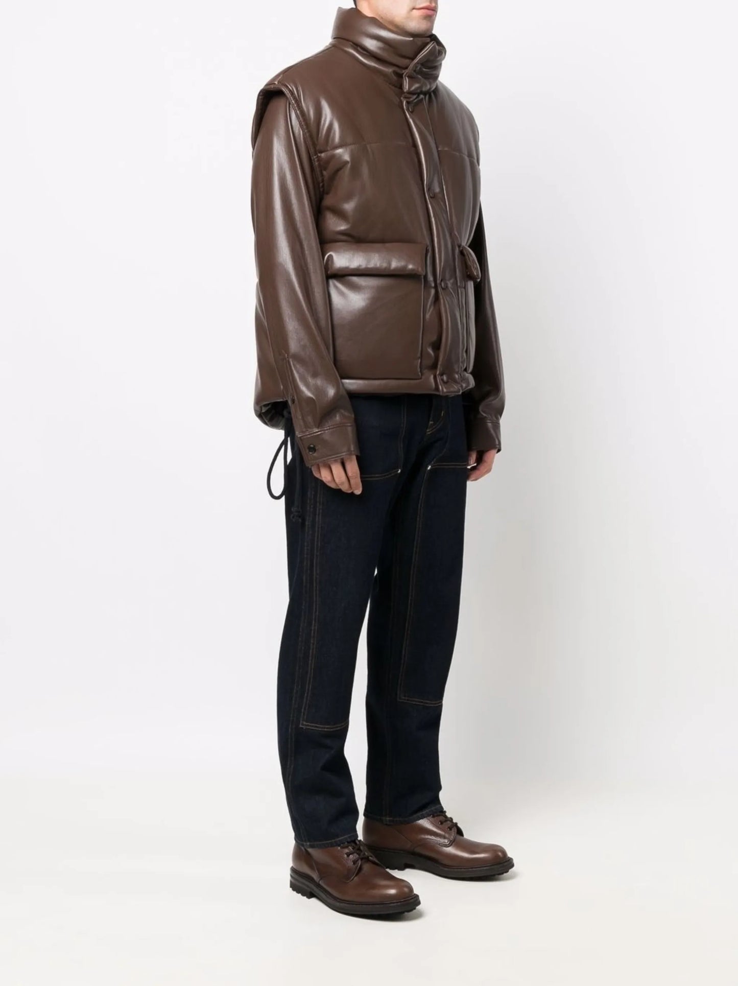 high-neck puffer vest