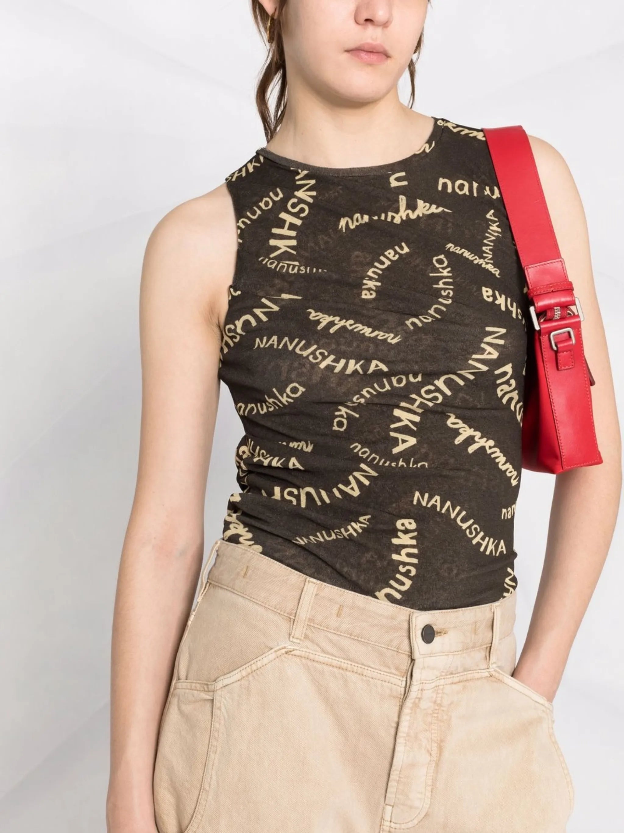 logo-print tank top