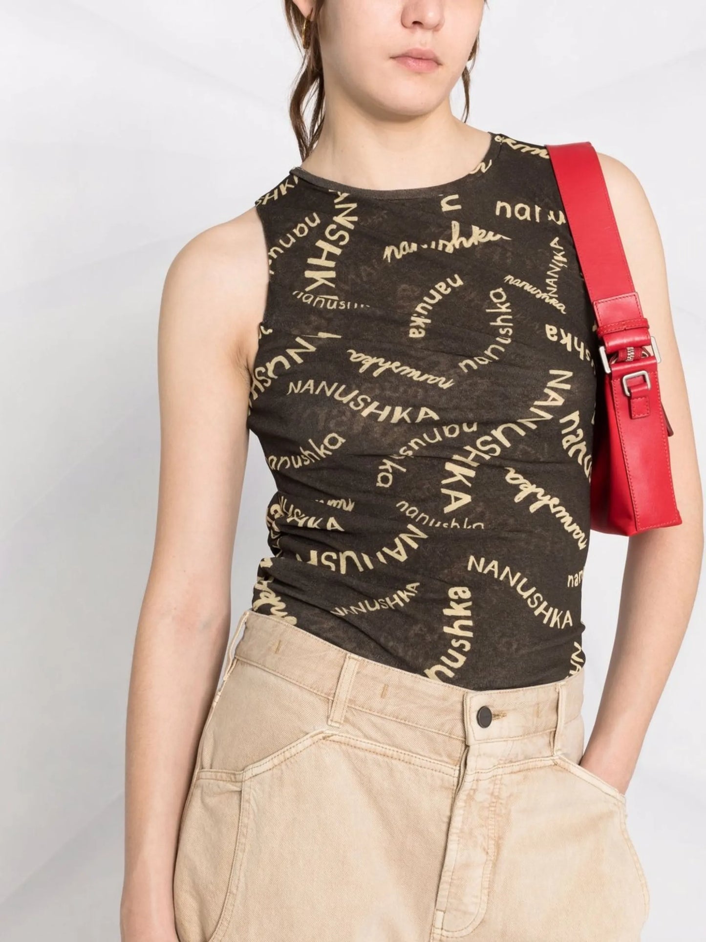 logo-print tank top