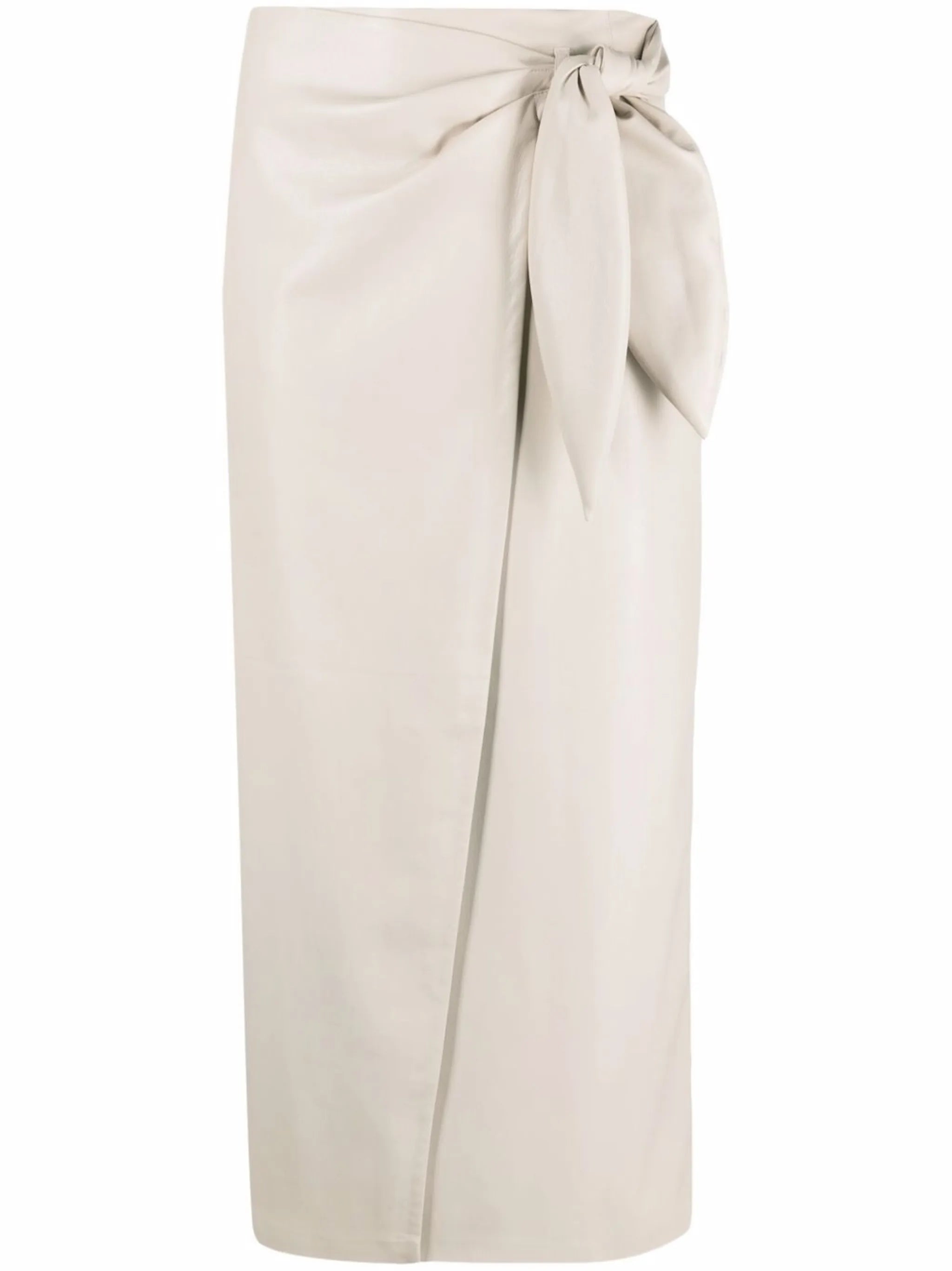 vegan-leather wrap skirt