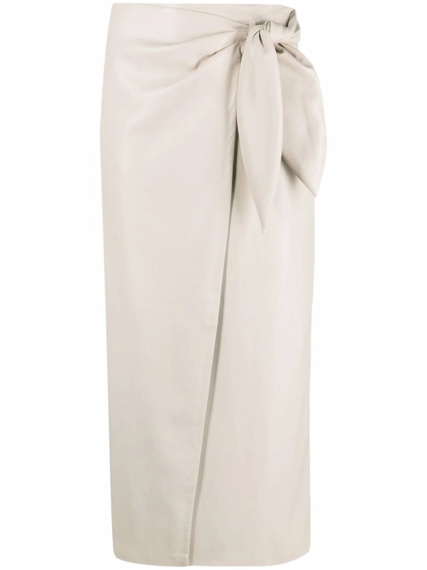 vegan-leather wrap skirt