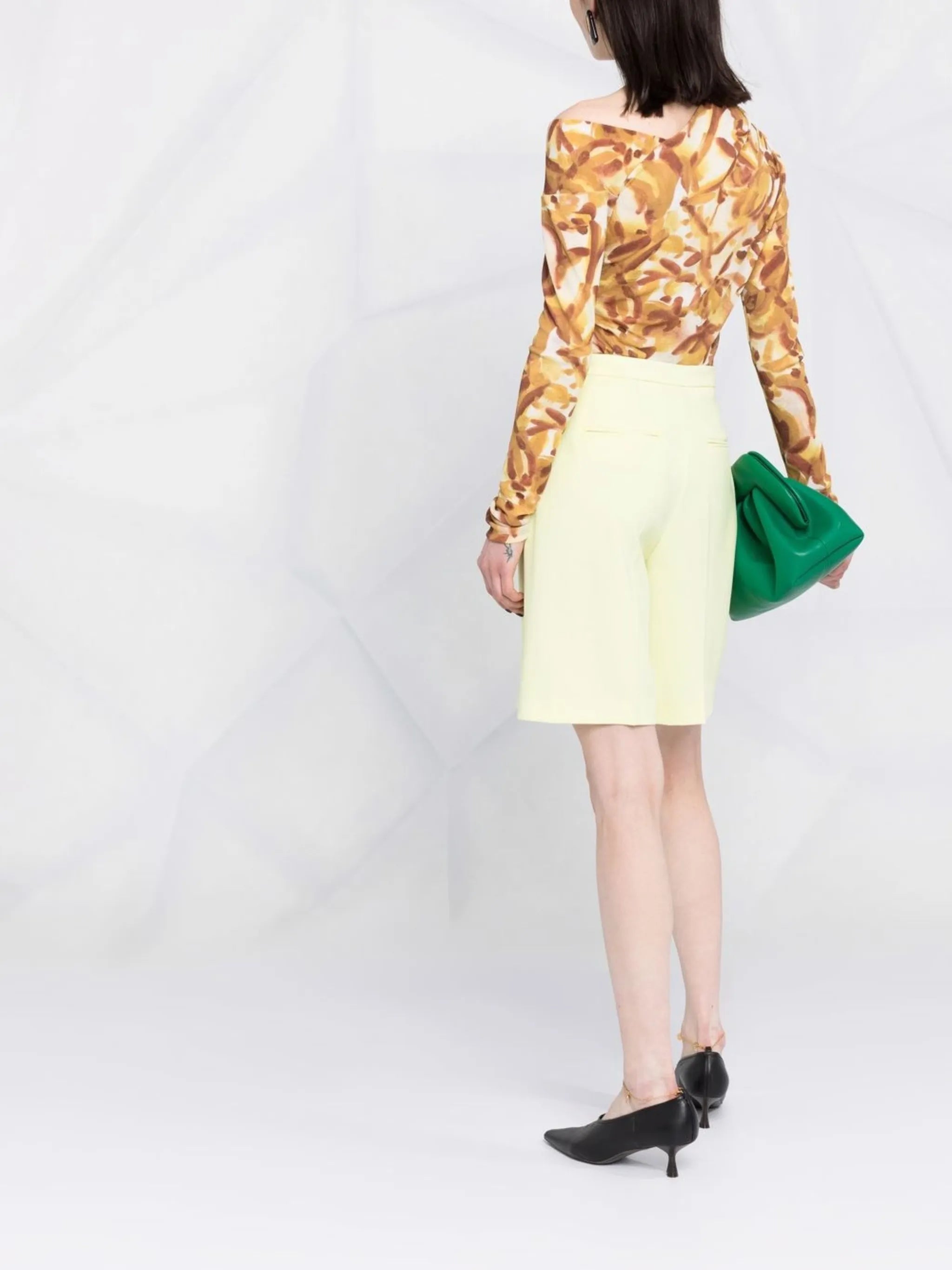 abstract-floral asymmetric-neckline top