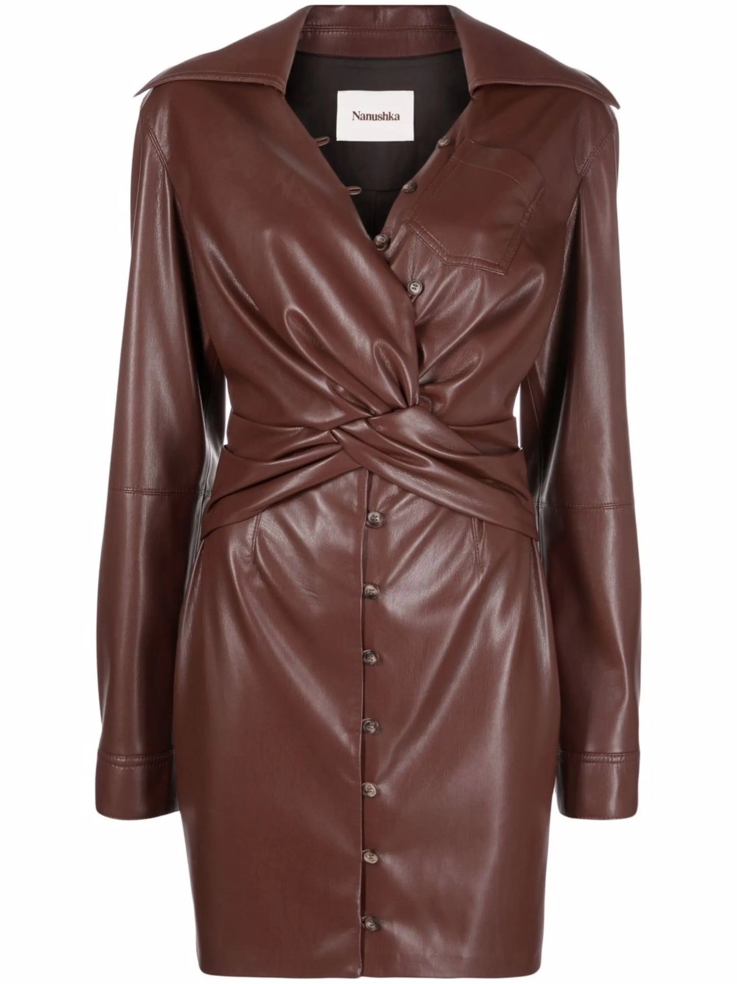 draped mini wrap dress