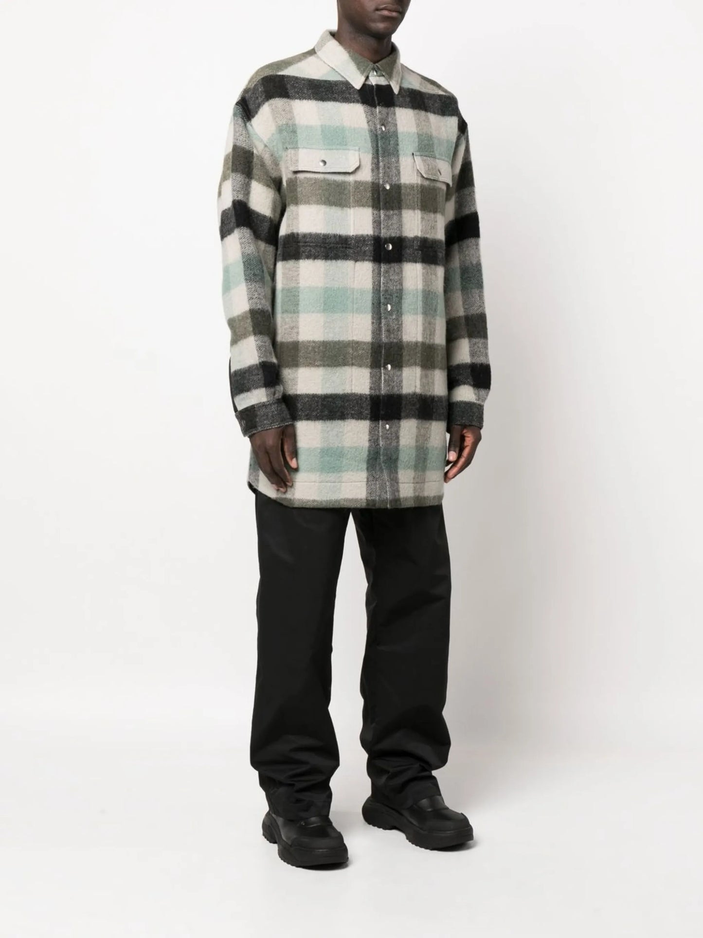 button-up checked shirt