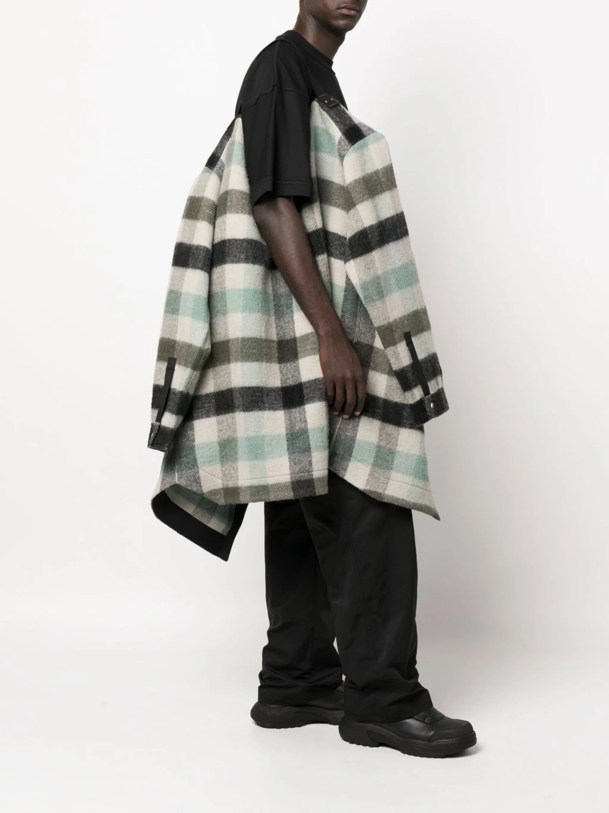 button-up checked shirt
