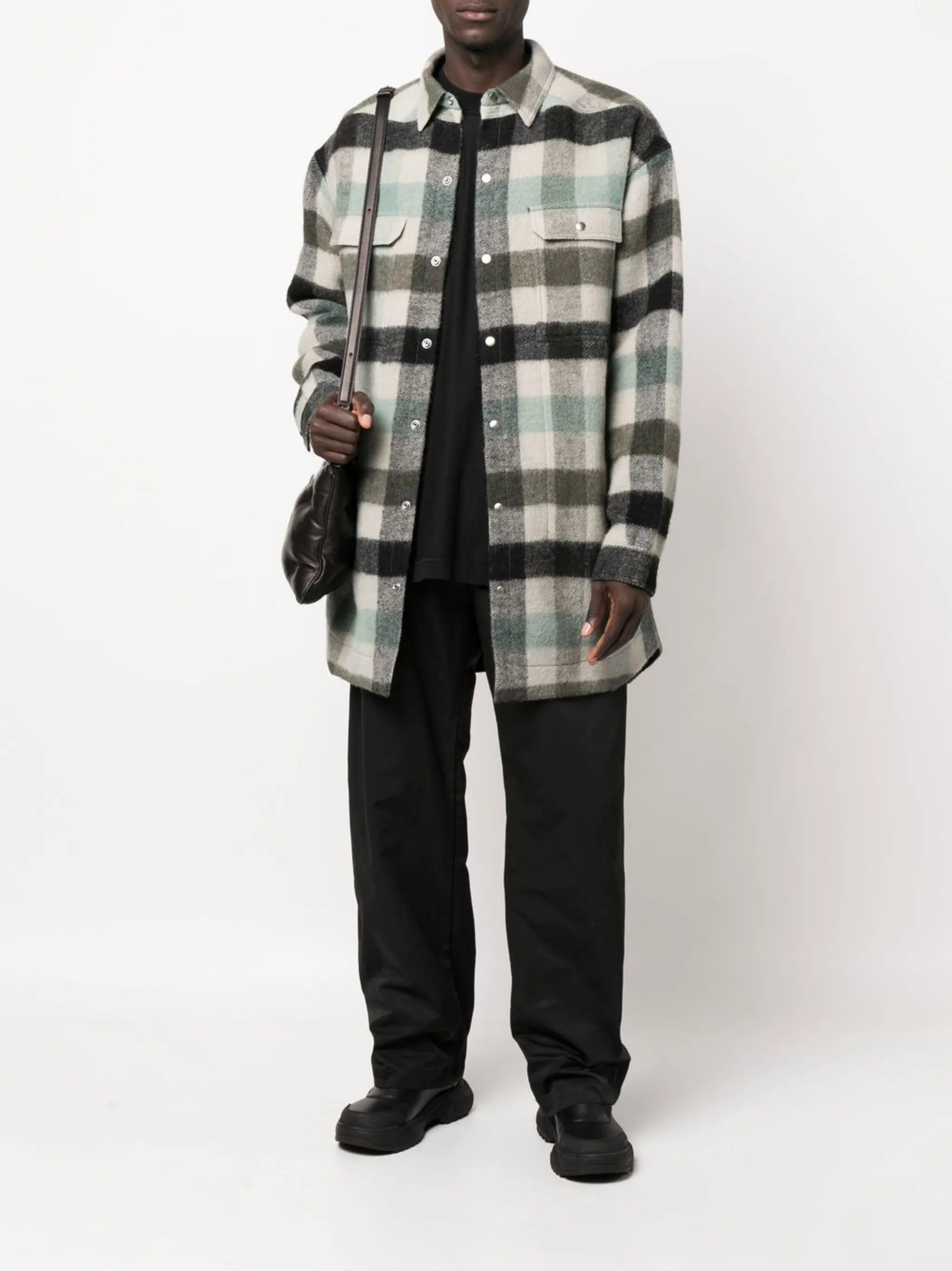 button-up checked shirt