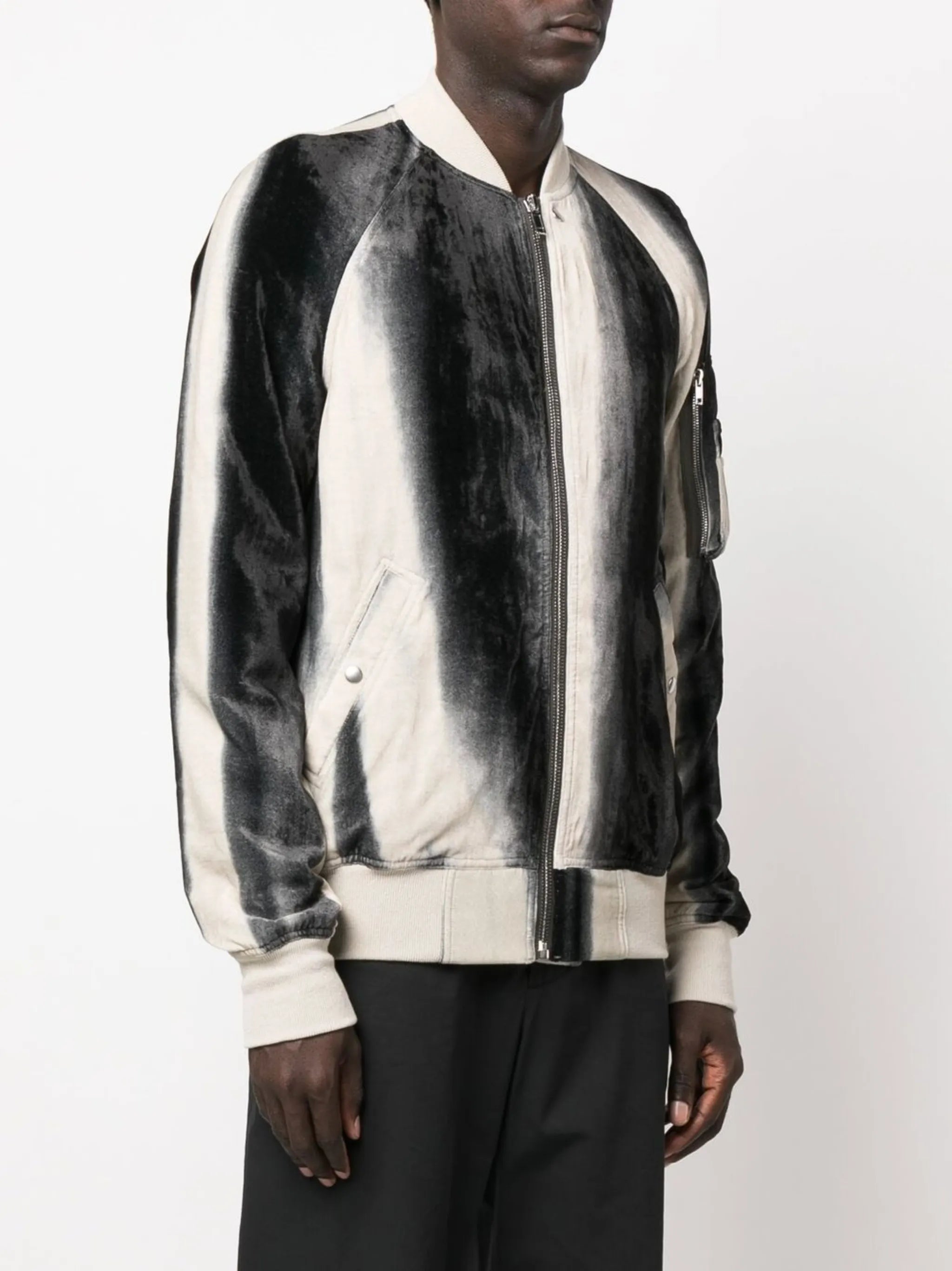 Flight faded-effect bomber jacket