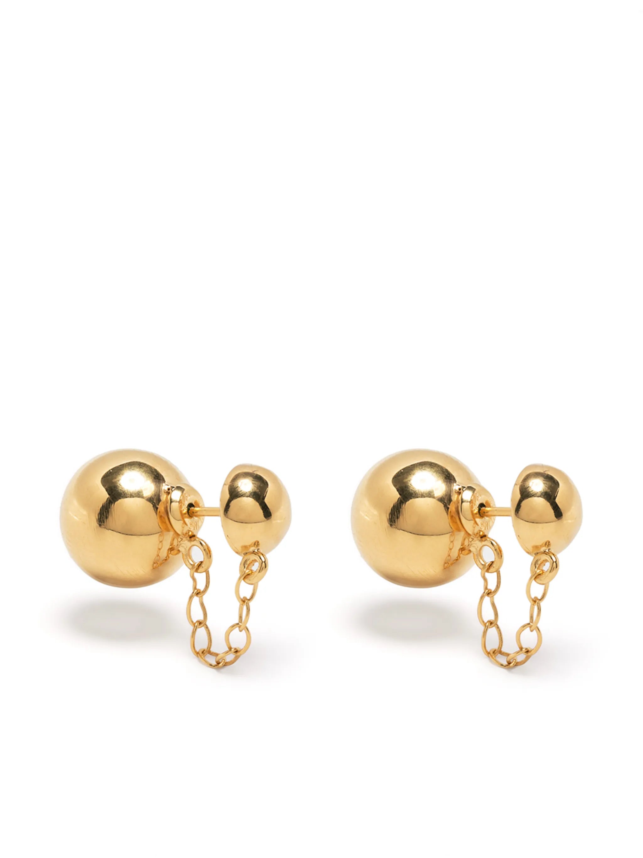 chain link-detail stud earrings