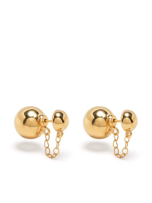 chain link-detail stud earrings