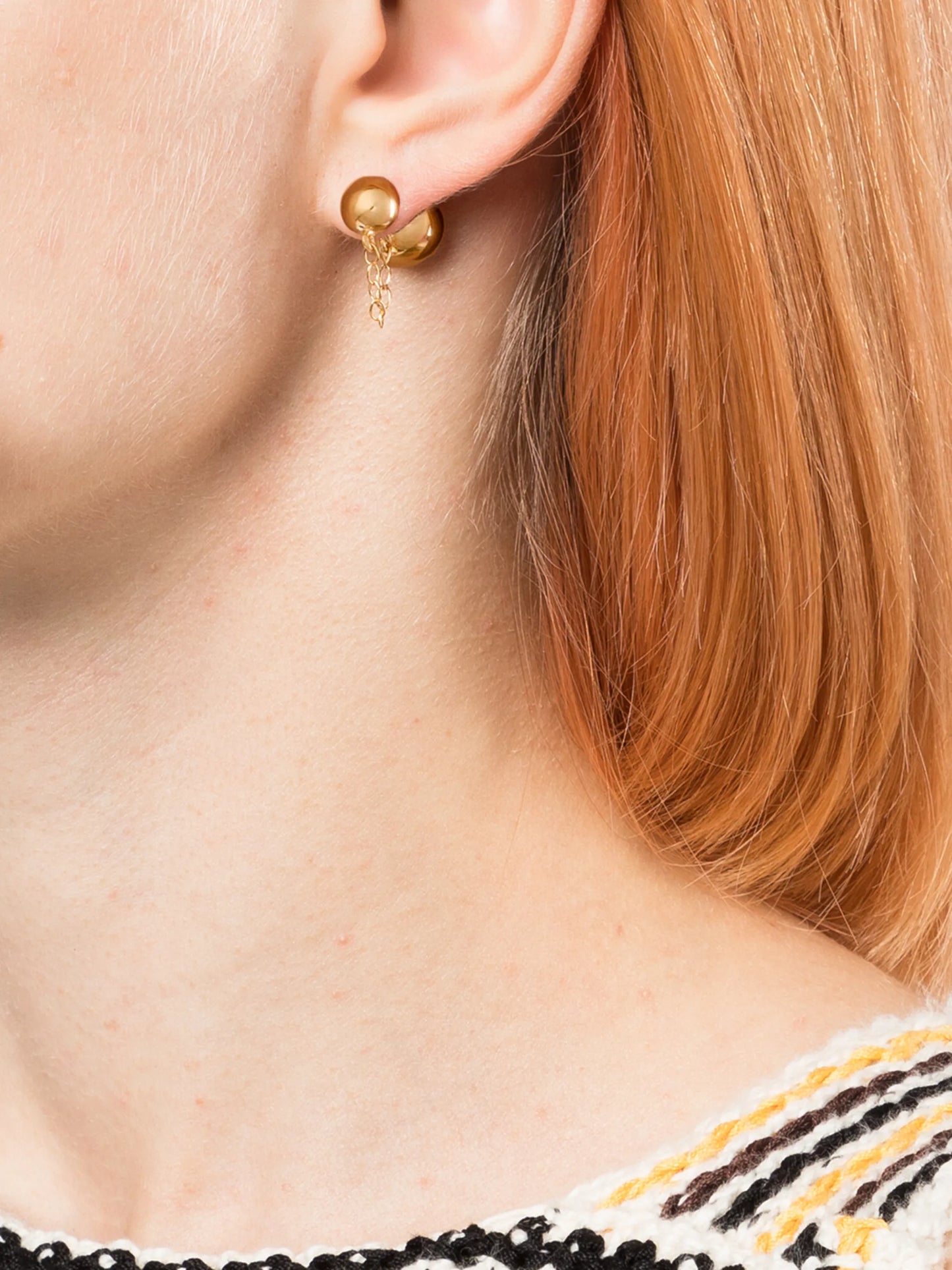 chain link-detail stud earrings