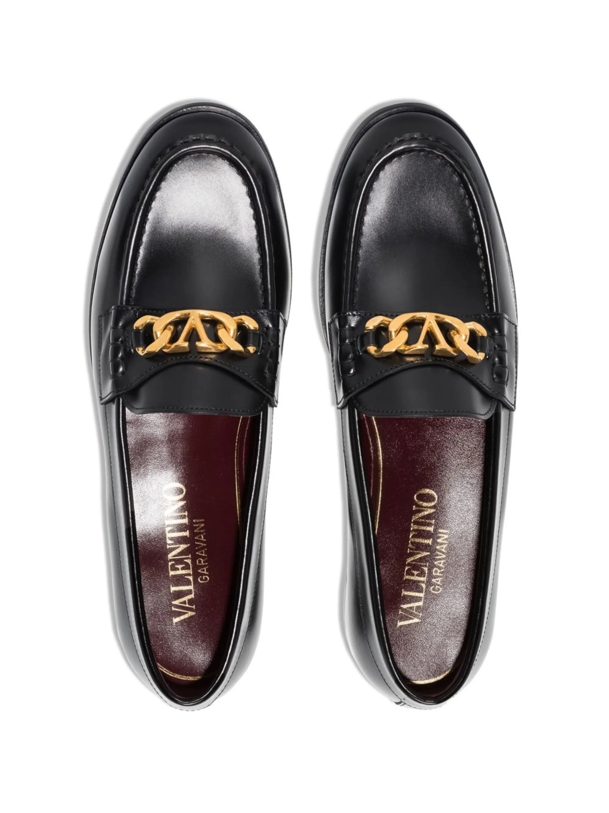 VLogo Chain leather loafers