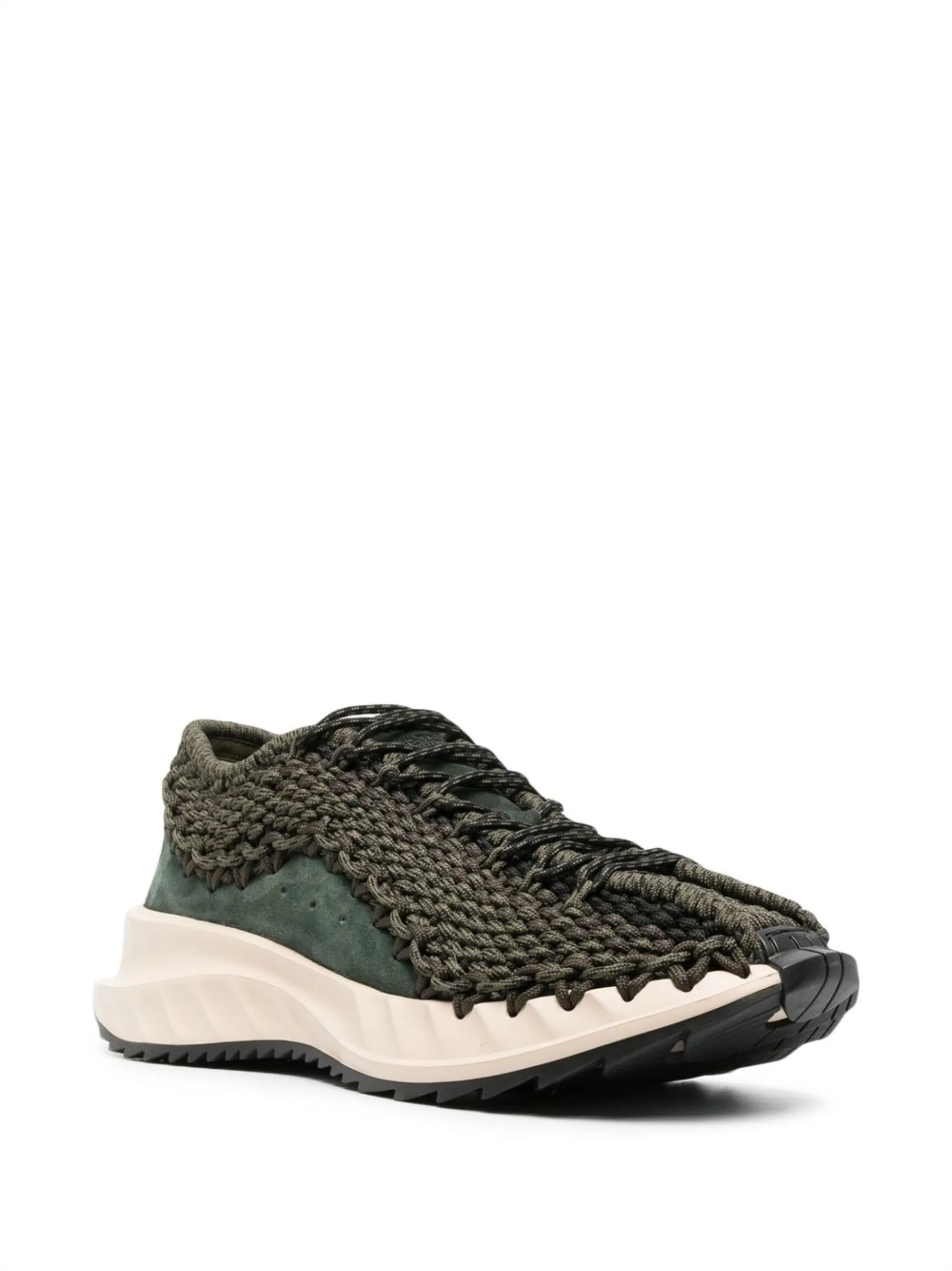 crochet-design lace-up sneakers