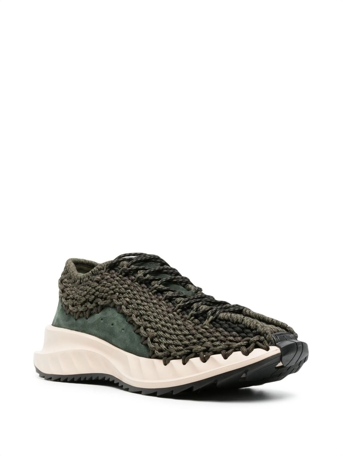crochet-design lace-up sneakers