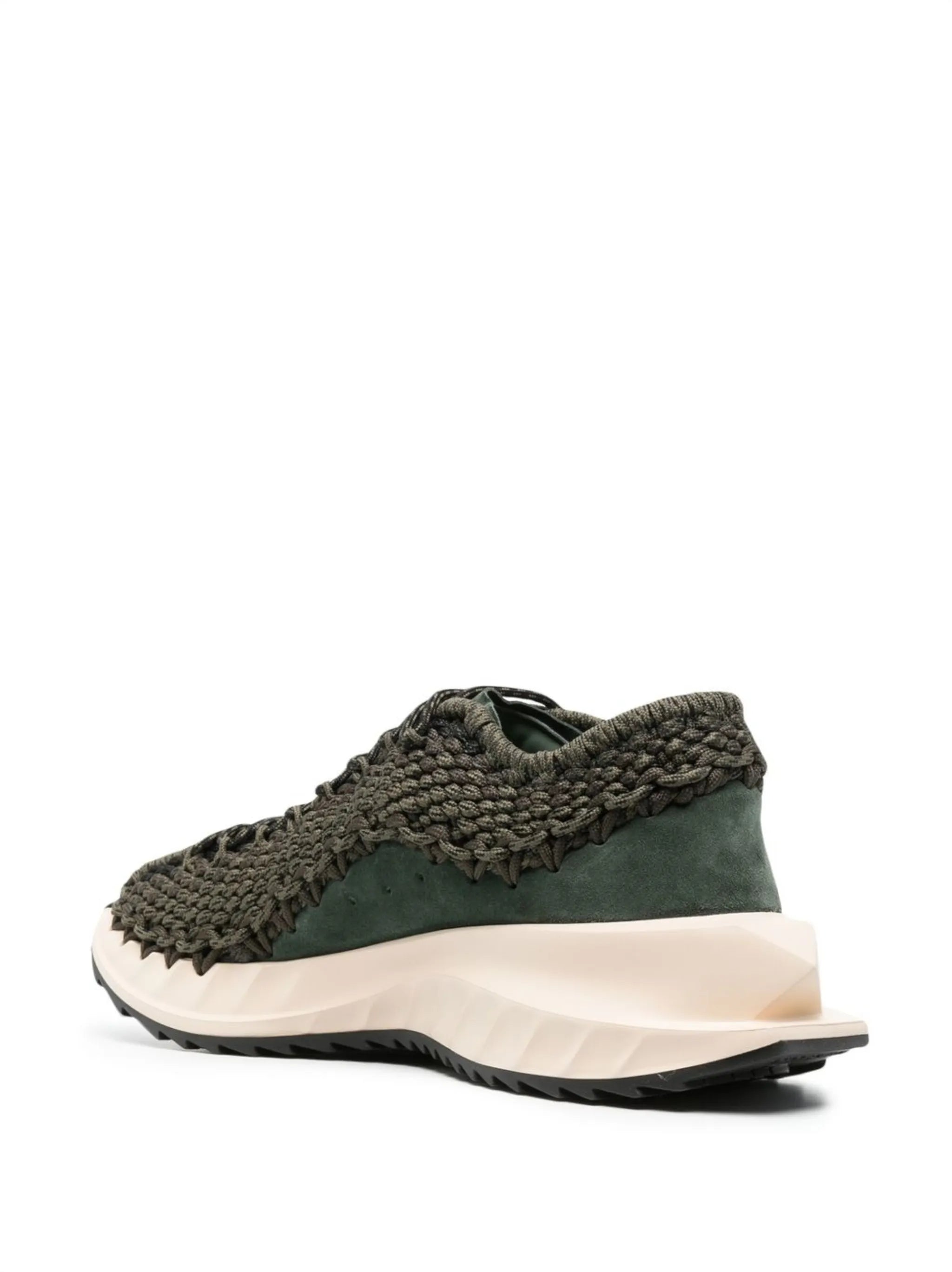 crochet-design lace-up sneakers