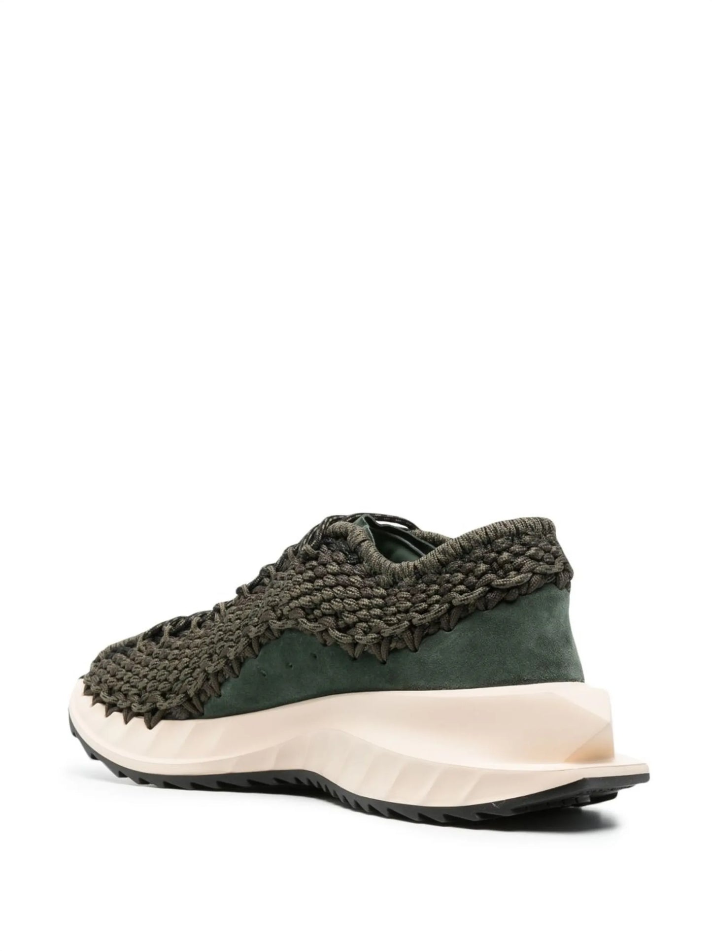 crochet-design lace-up sneakers