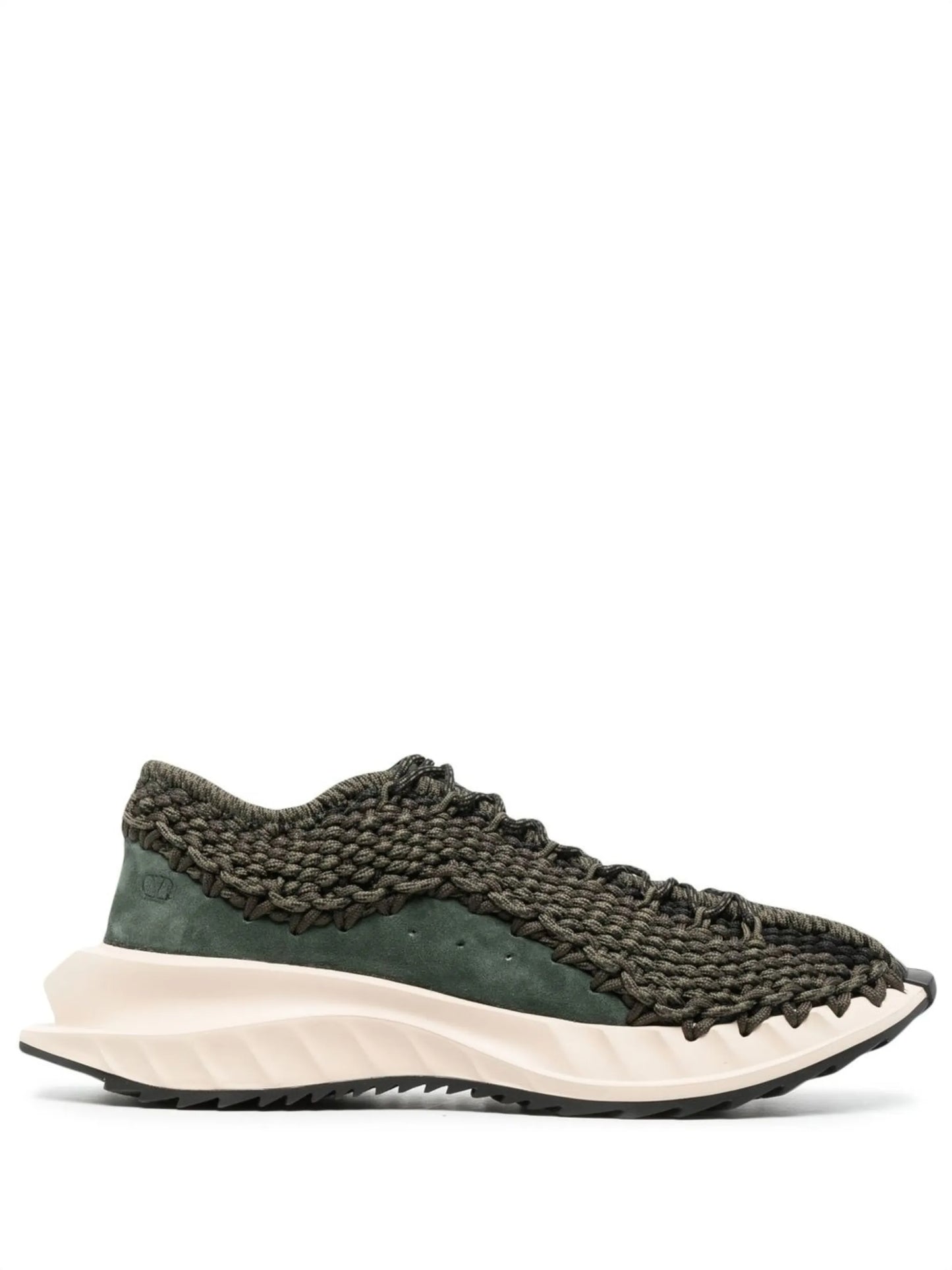 crochet-design lace-up sneakers