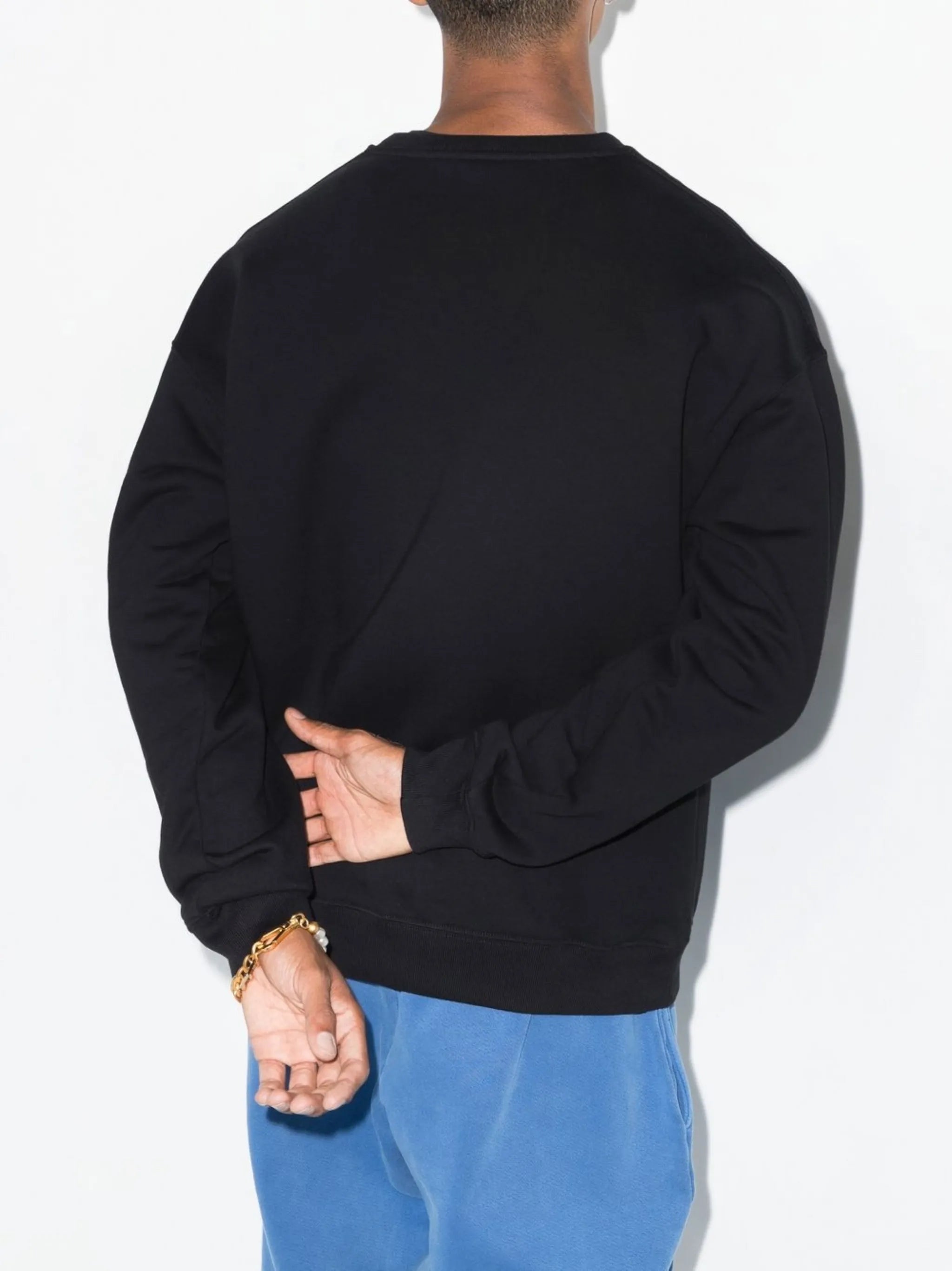embroidered logo crew neck sweatshirt