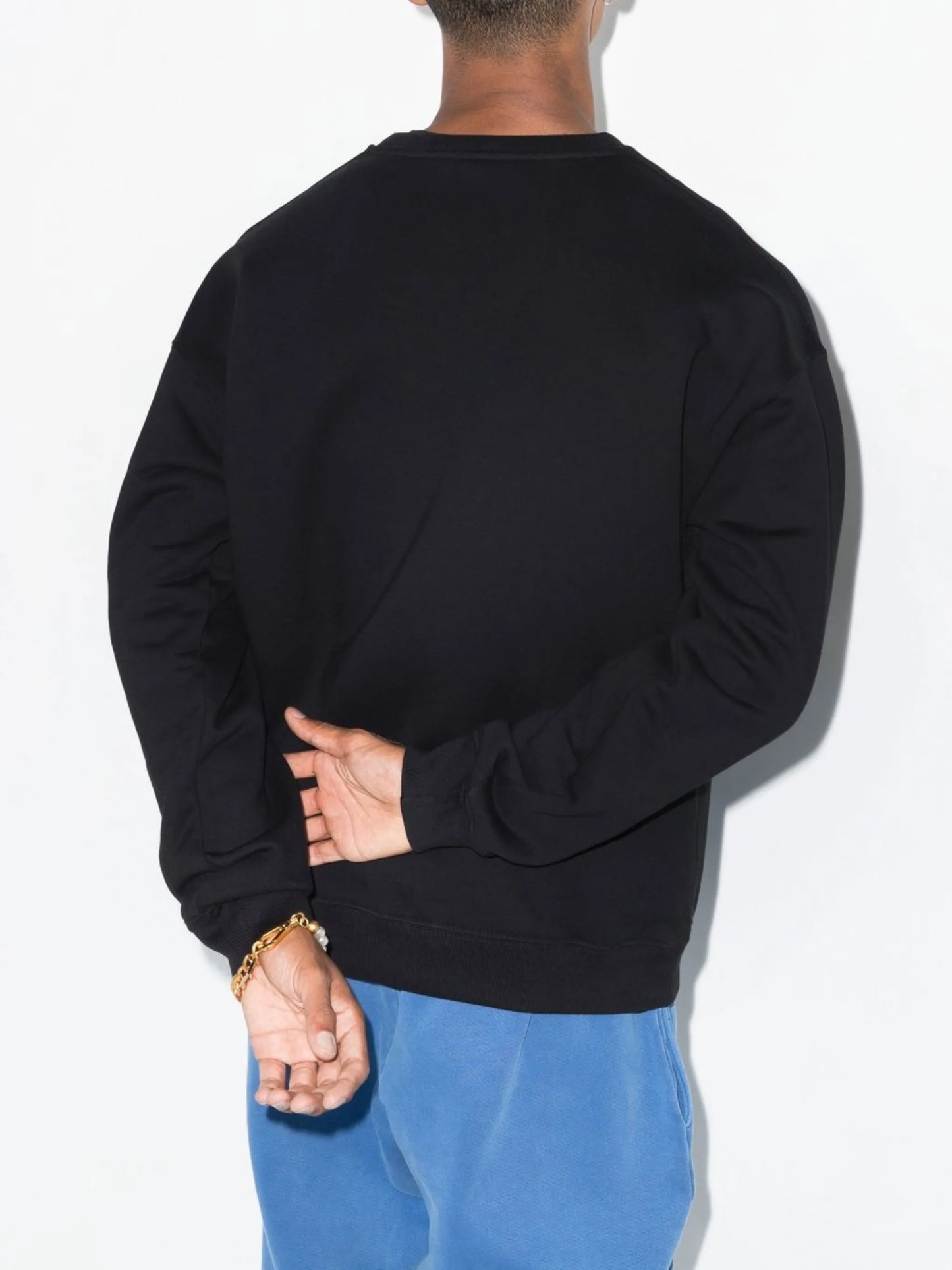embroidered logo crew neck sweatshirt