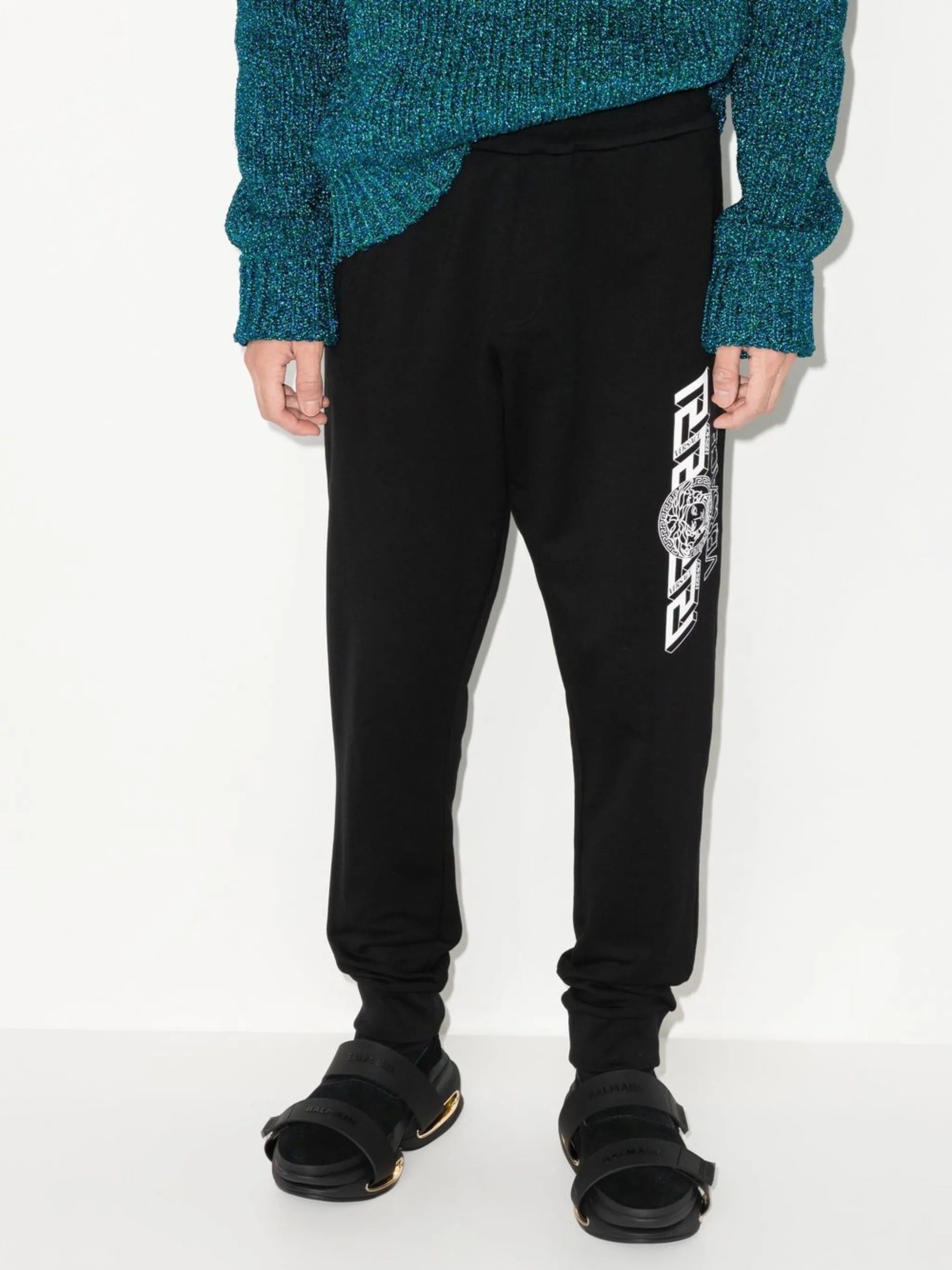 Greca-detail track pants