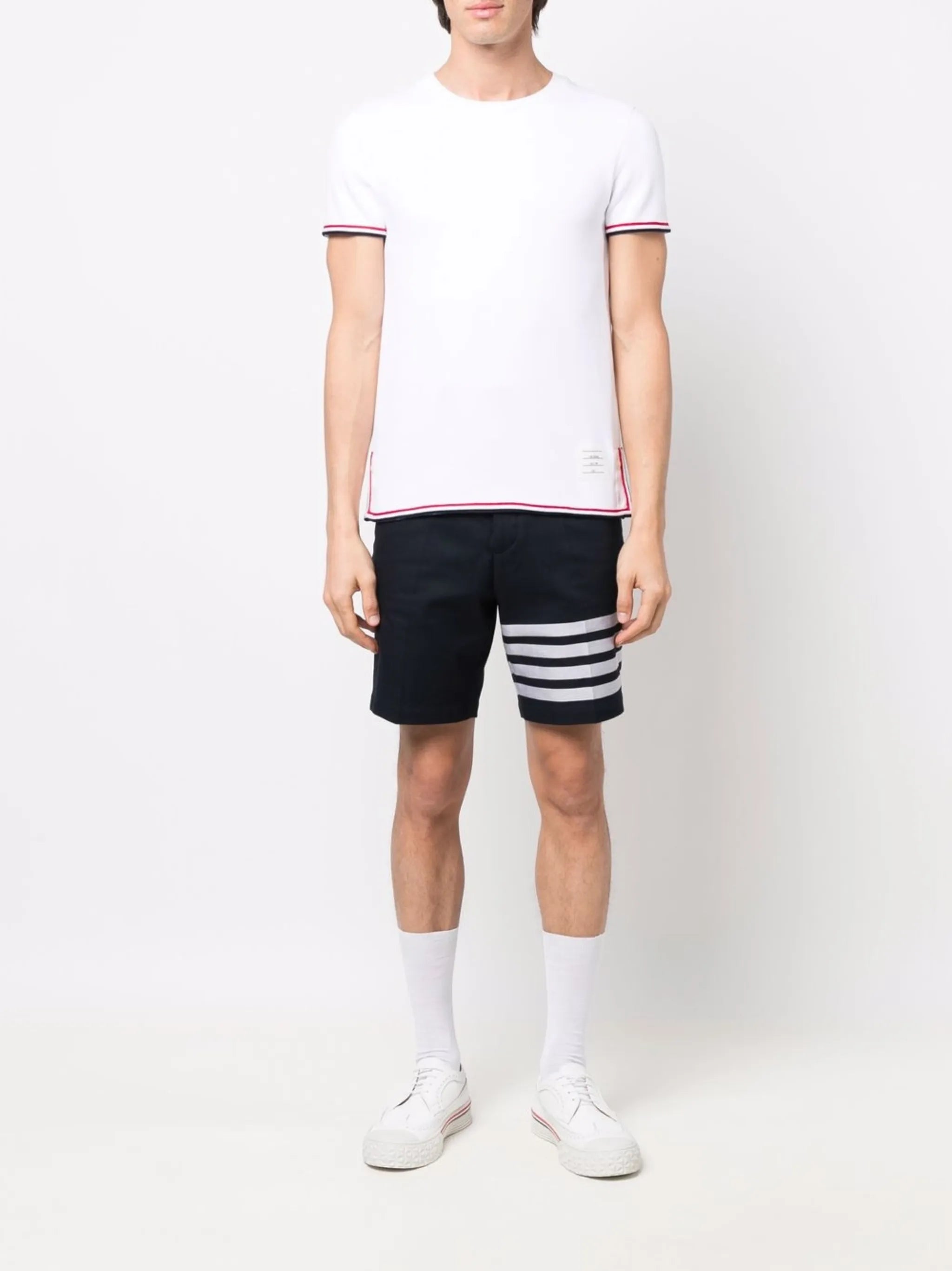 contrast-trim short-sleeve T-shirt