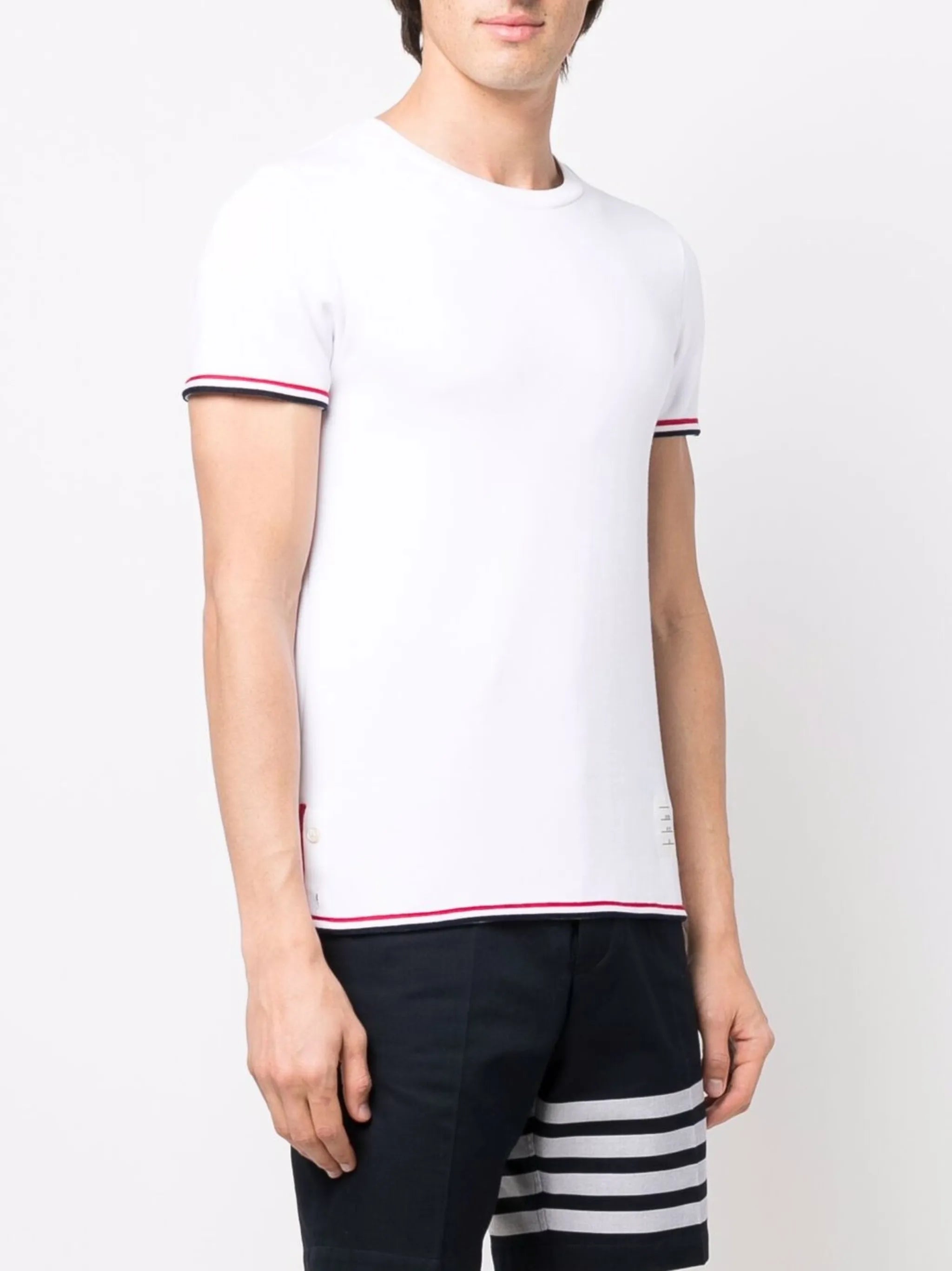 contrast-trim short-sleeve T-shirt