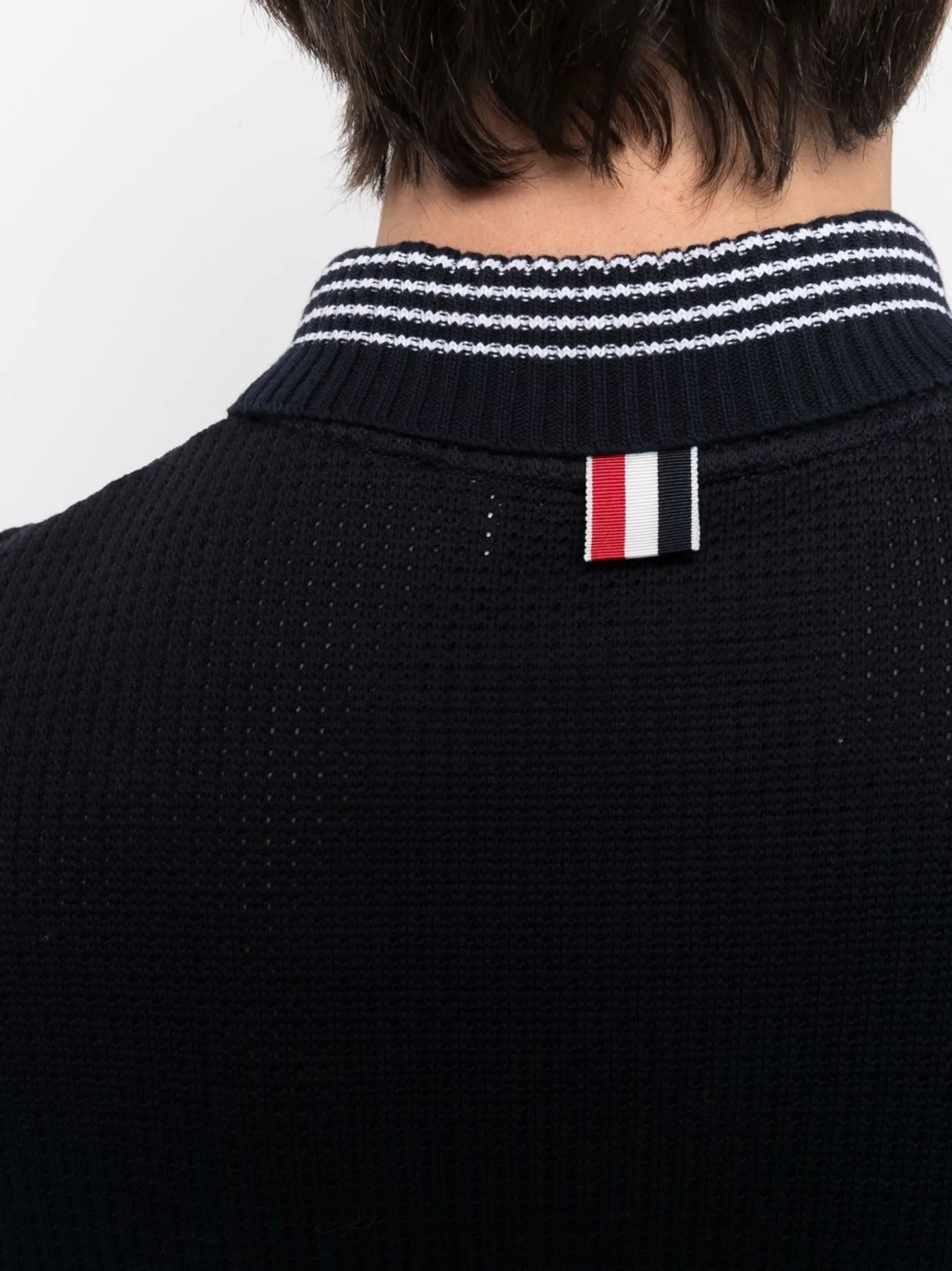 waffle-knit polo shirt