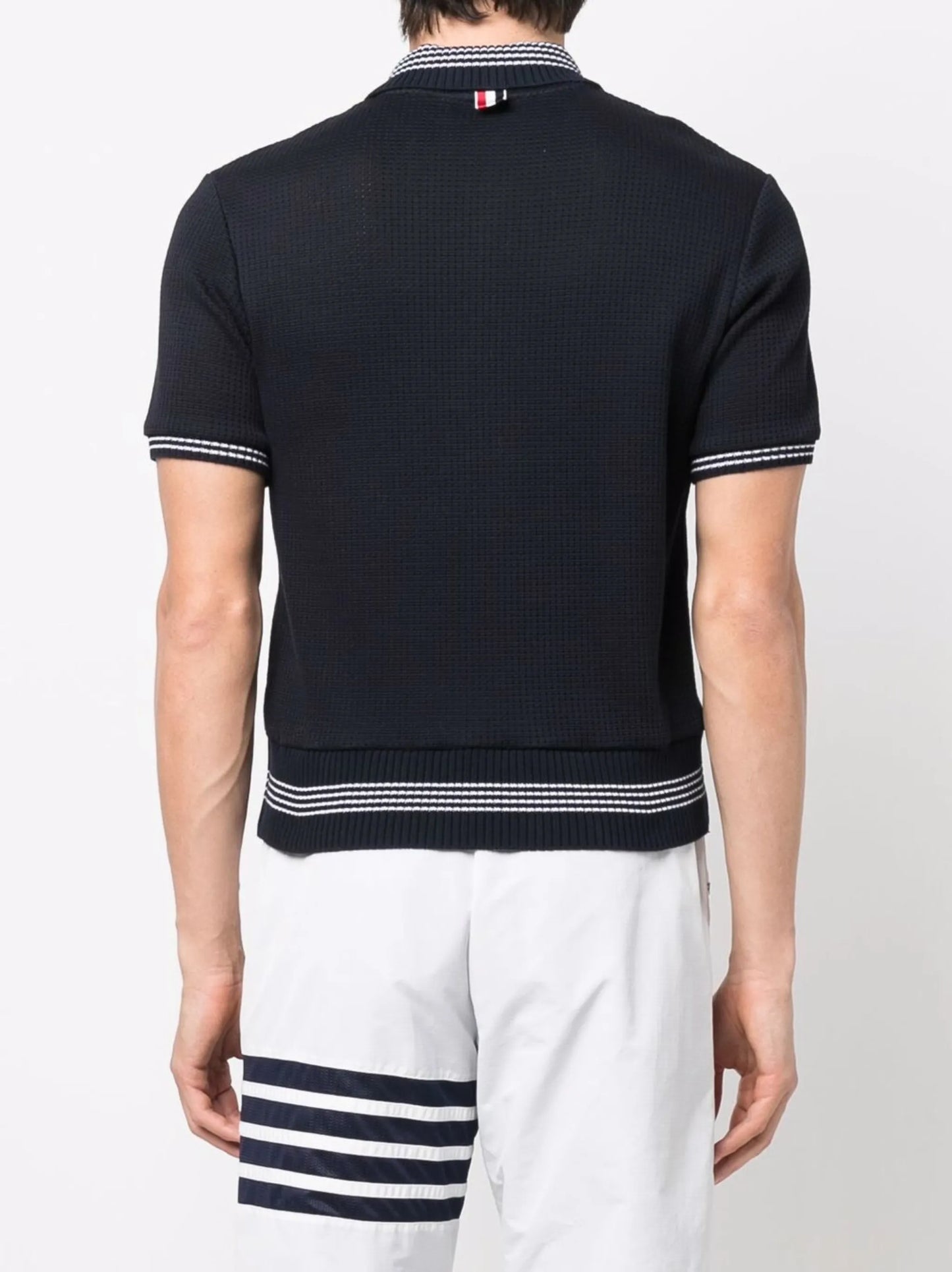 waffle-knit polo shirt