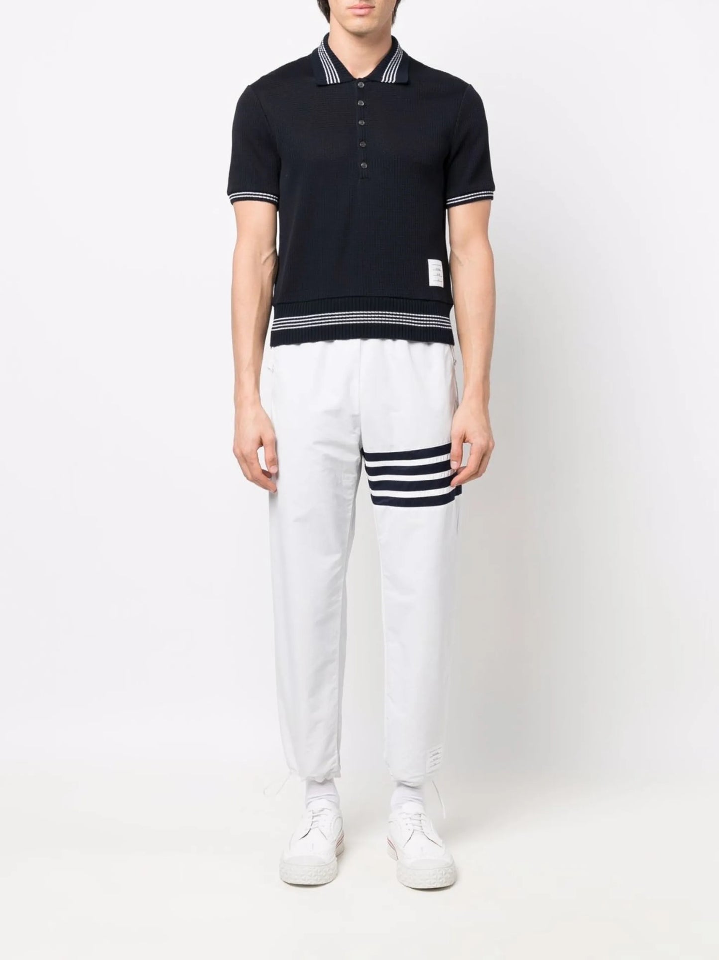 waffle-knit polo shirt