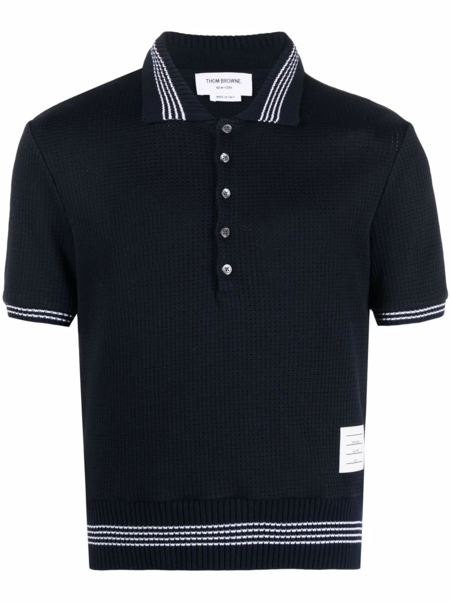 waffle-knit polo shirt