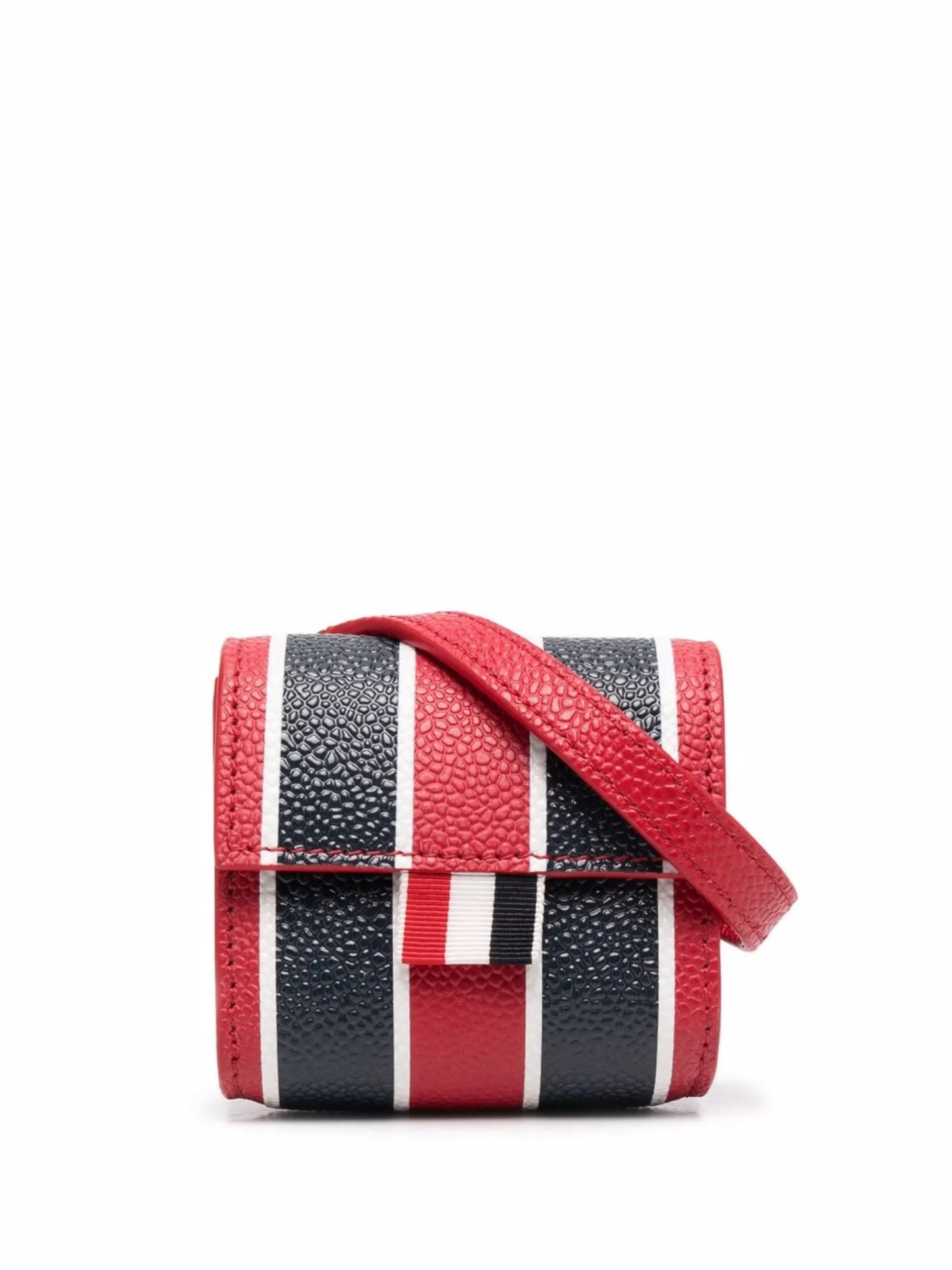 mini vertical-stripe pouch bag