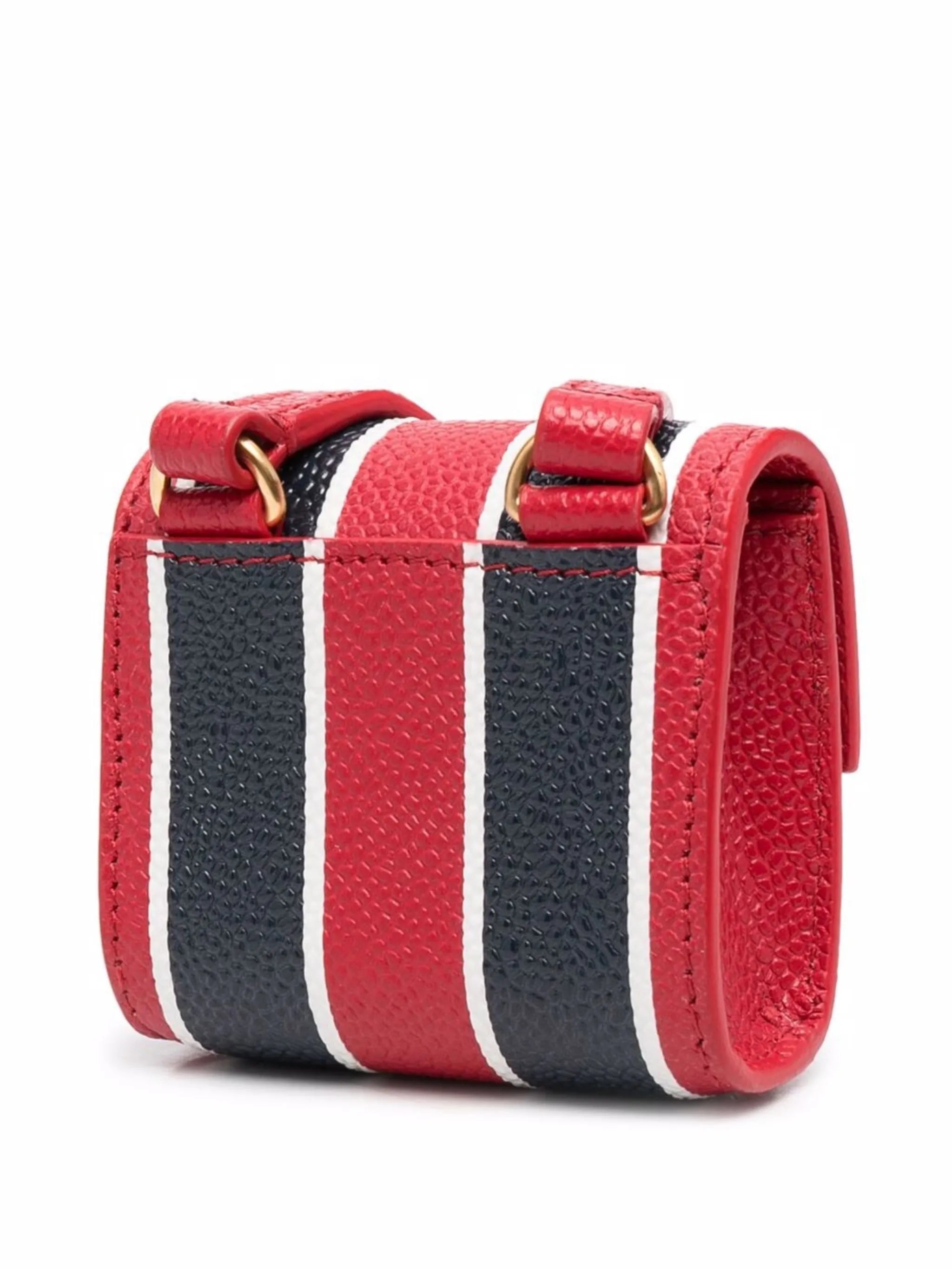 mini vertical-stripe pouch bag