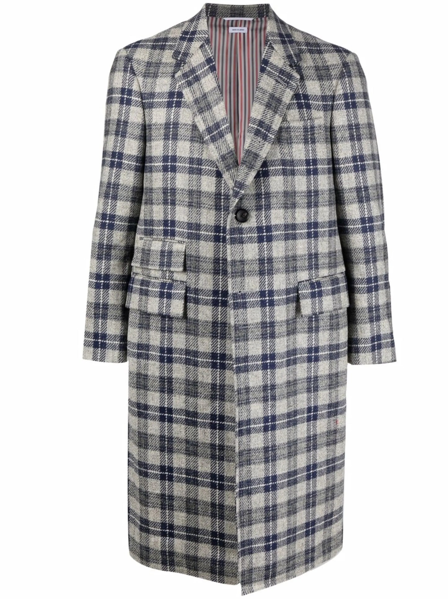 tartan check pattern overcoat